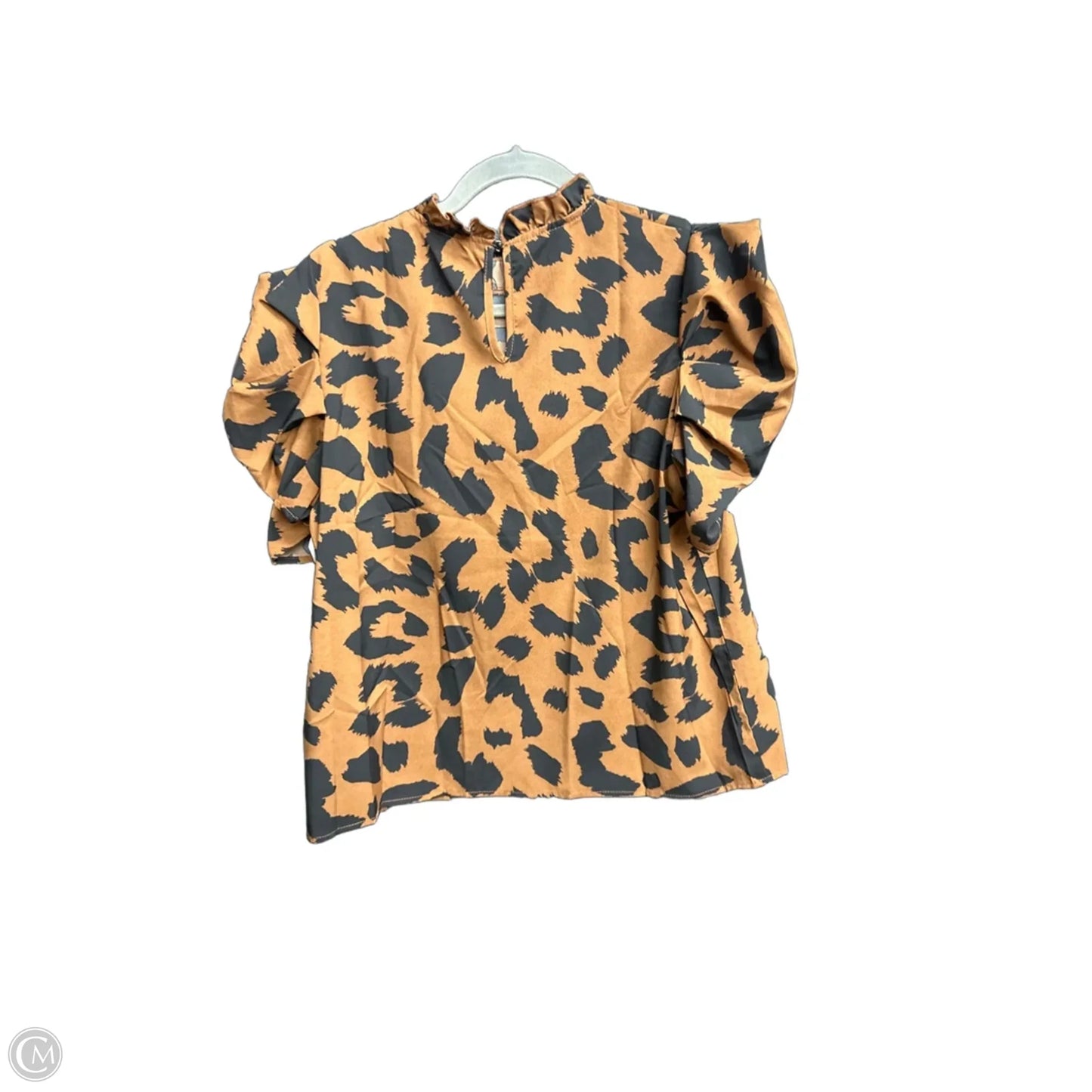 Blouse Short Sleeve By Shein In Animal Print, Size: L