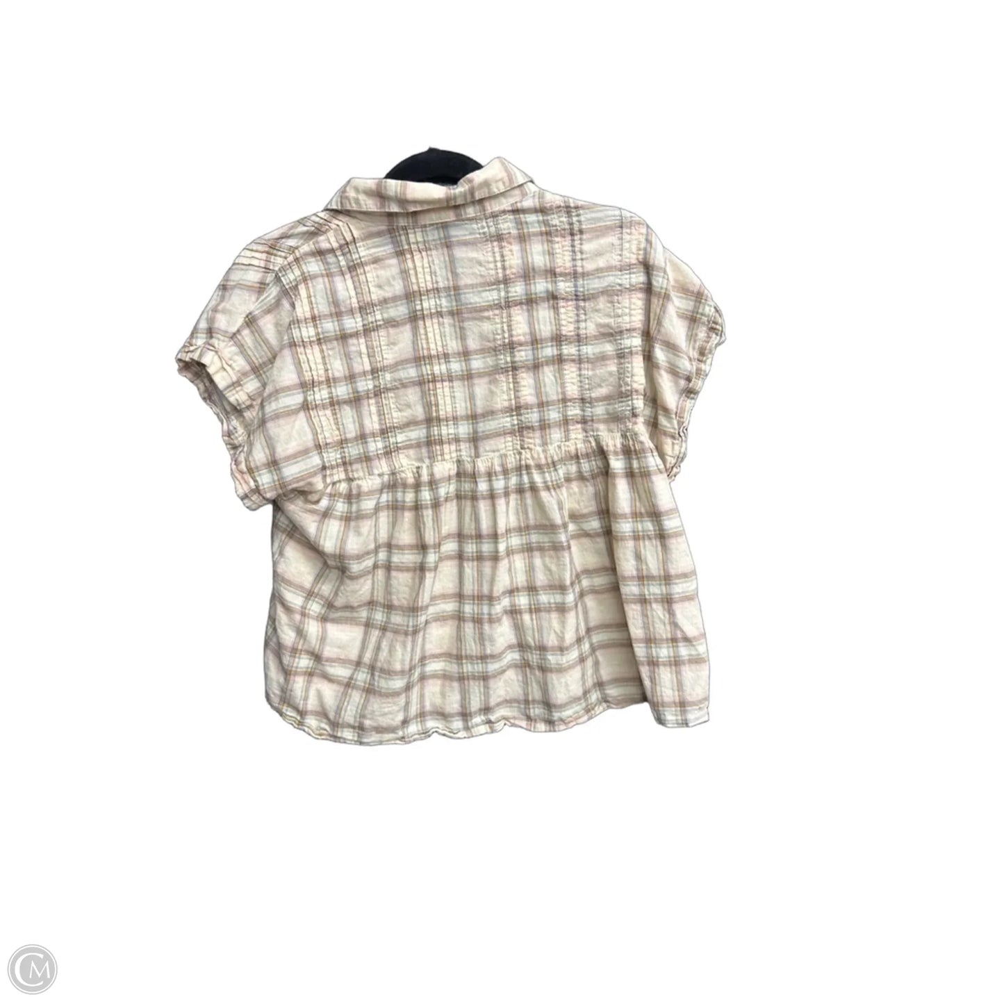 Top Short Sleeve By Lucky Brand In Plaid Pattern, Size: S