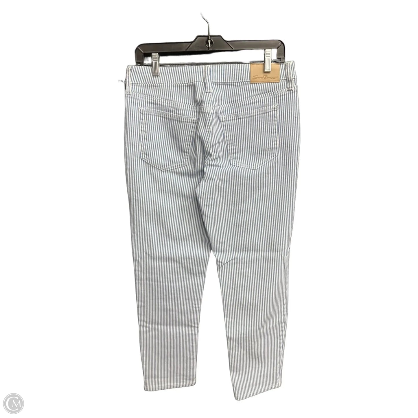 Jeans Straight By Seven 7 In Striped Pattern, Size: 4