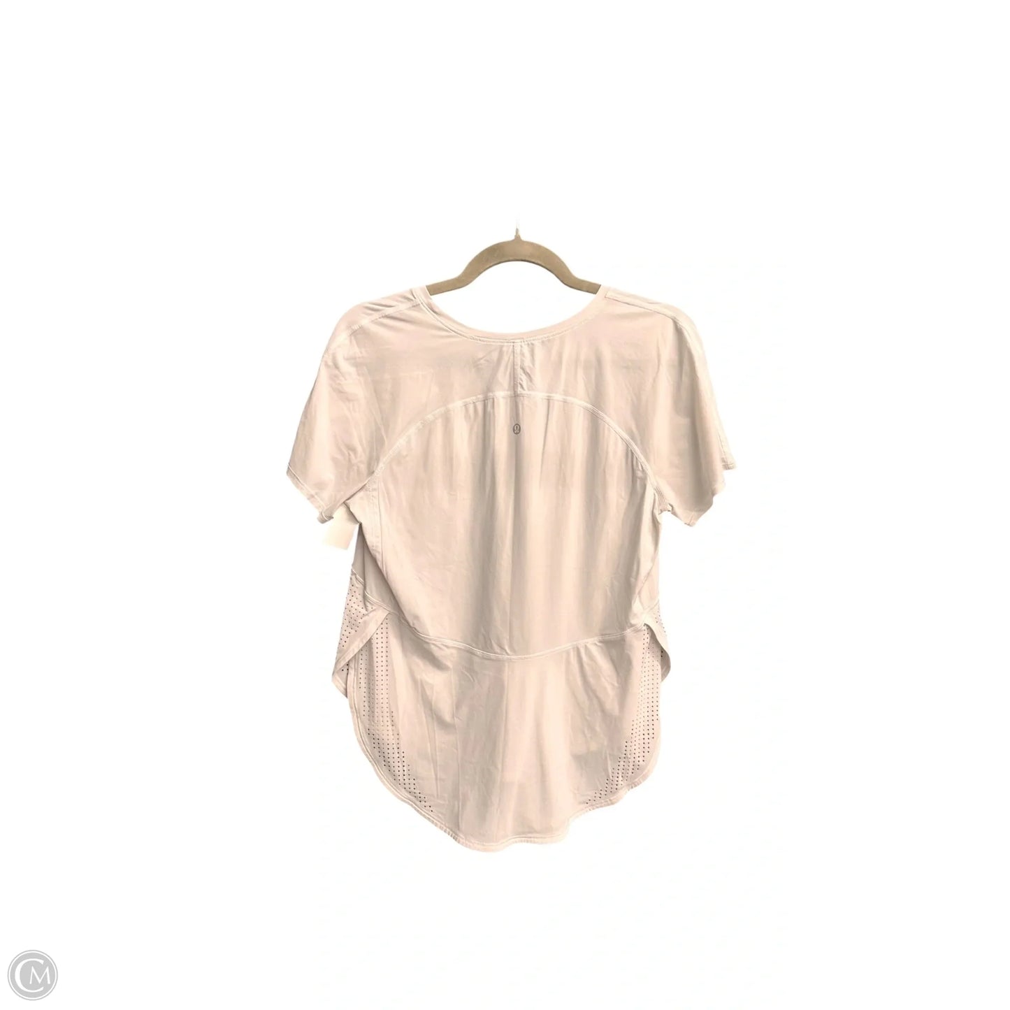 Athletic Top Short Sleeve By Lululemon In White, Size: 6