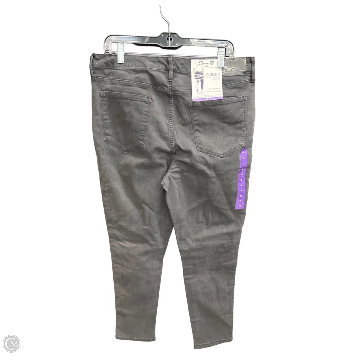 Jeans Skinny By Seven 7 In Black Denim, Size: 16