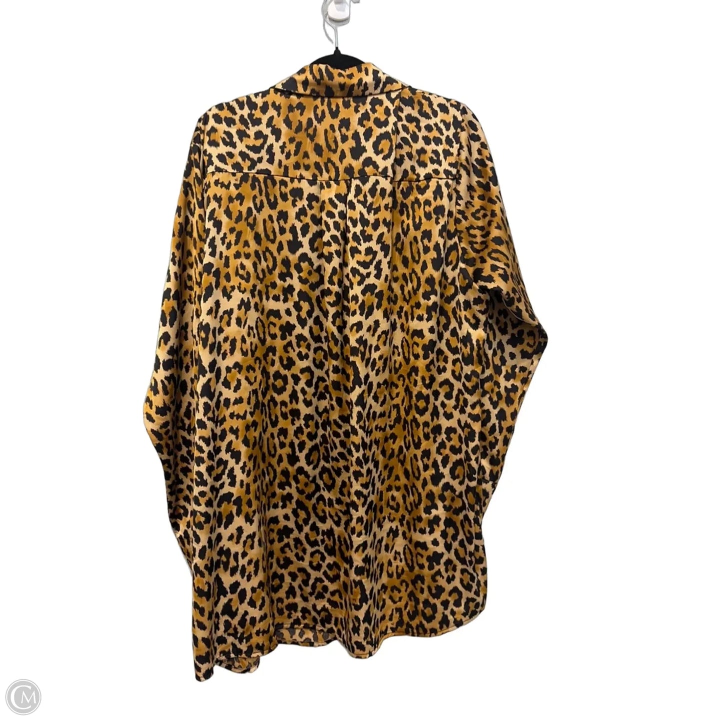 Blouse Long Sleeve By Clothes Mentor In Leopard Print, Size: L