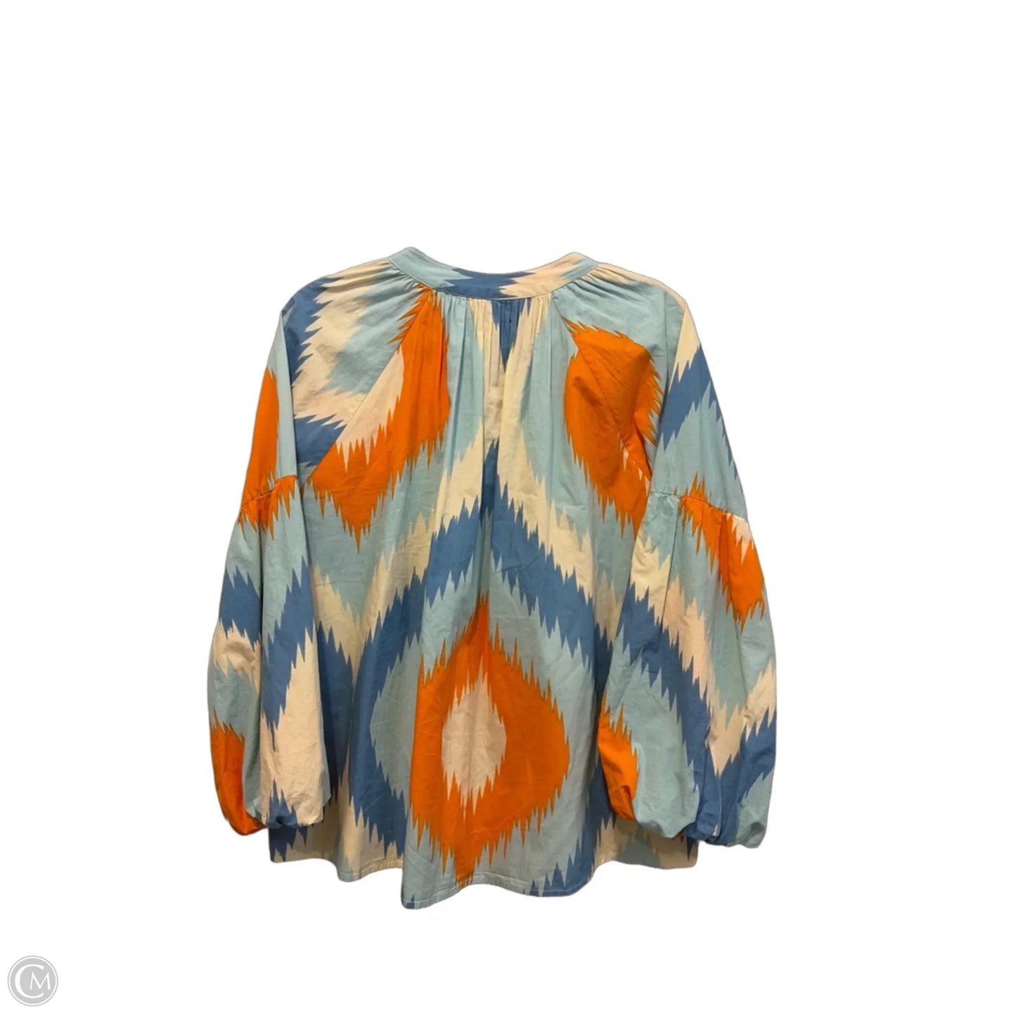 Blouse Long Sleeve By Clothes Mentor In Blue & Orange, Size: L