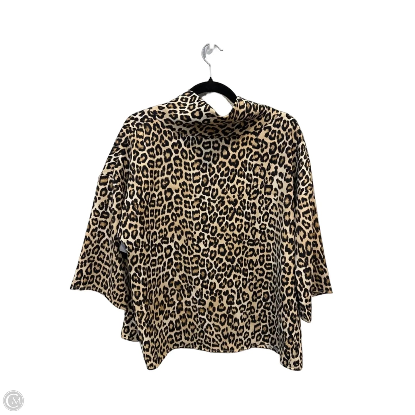 Blouse Short Sleeve By Chicos In Leopard Print, Size: M