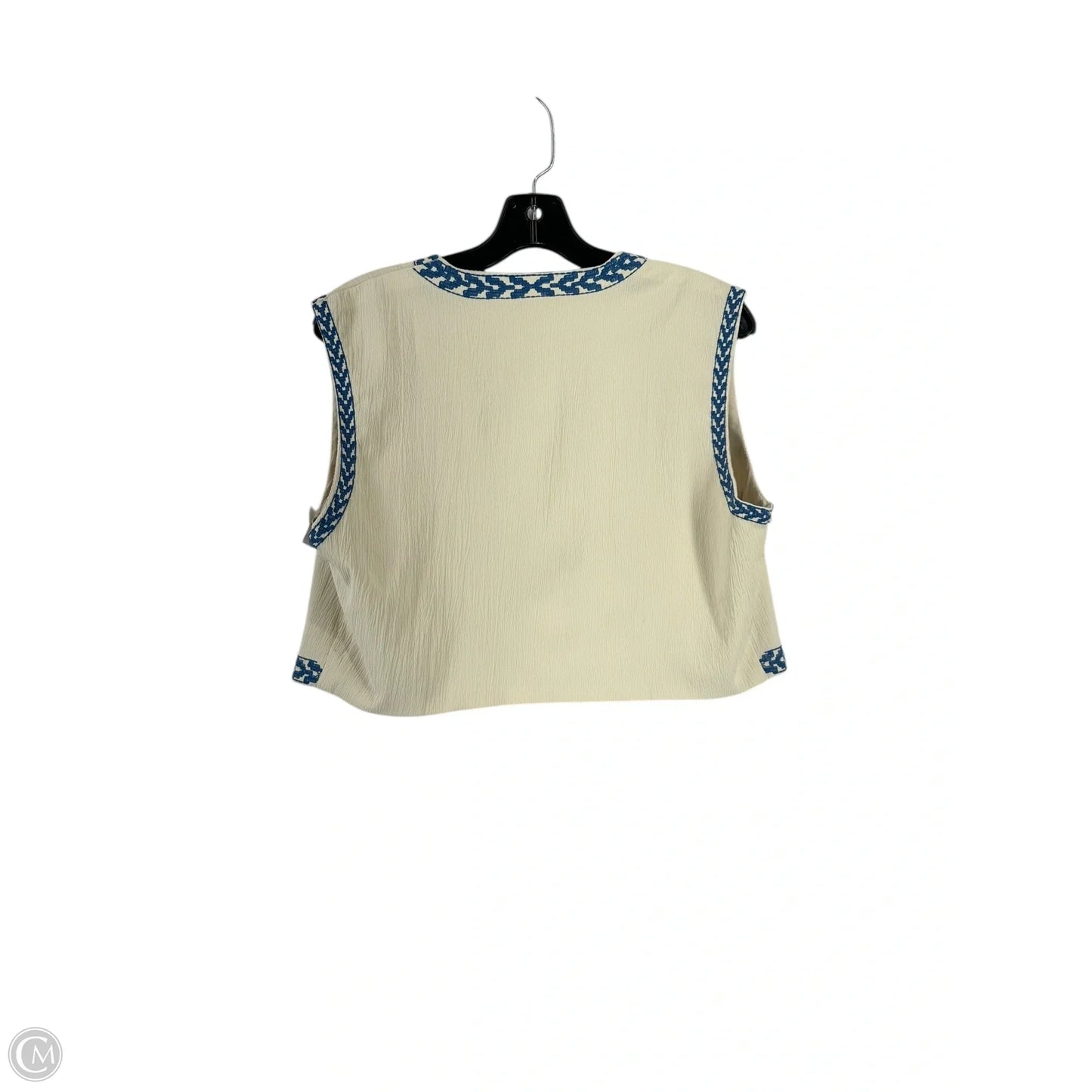 Vest Other By Clothes Mentor In Blue & Cream, Size: M