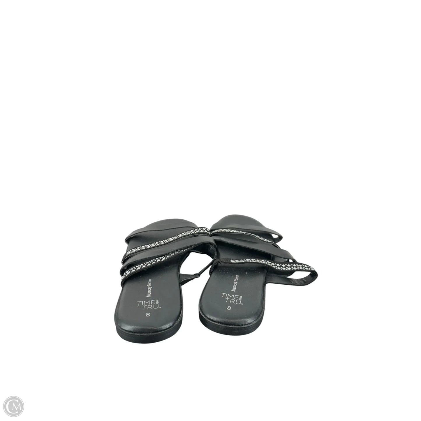 Sandals Flats By Time And Tru In Black, Size: 8