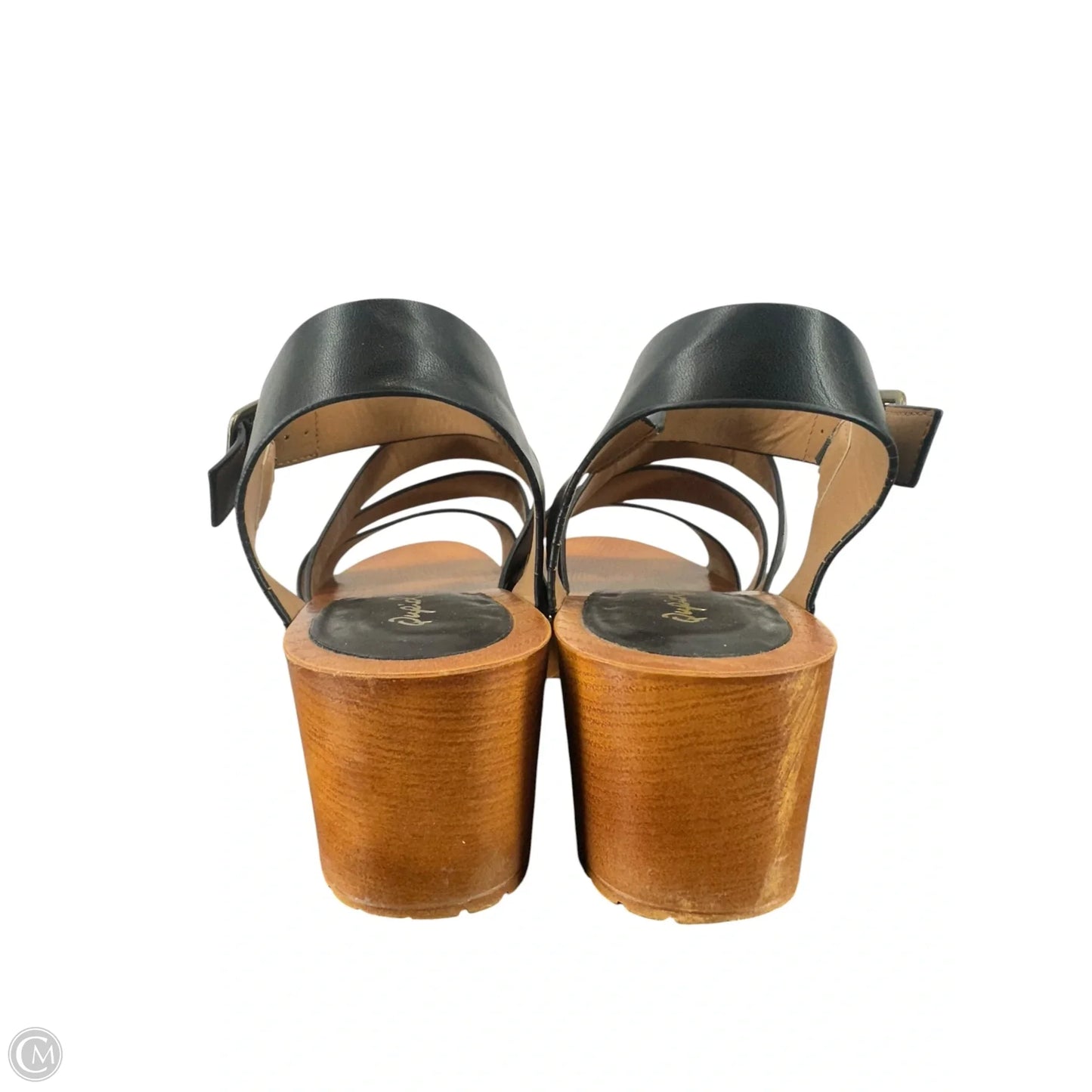 Sandals Heels Block By Qupid In Black & Brown, Size: 8