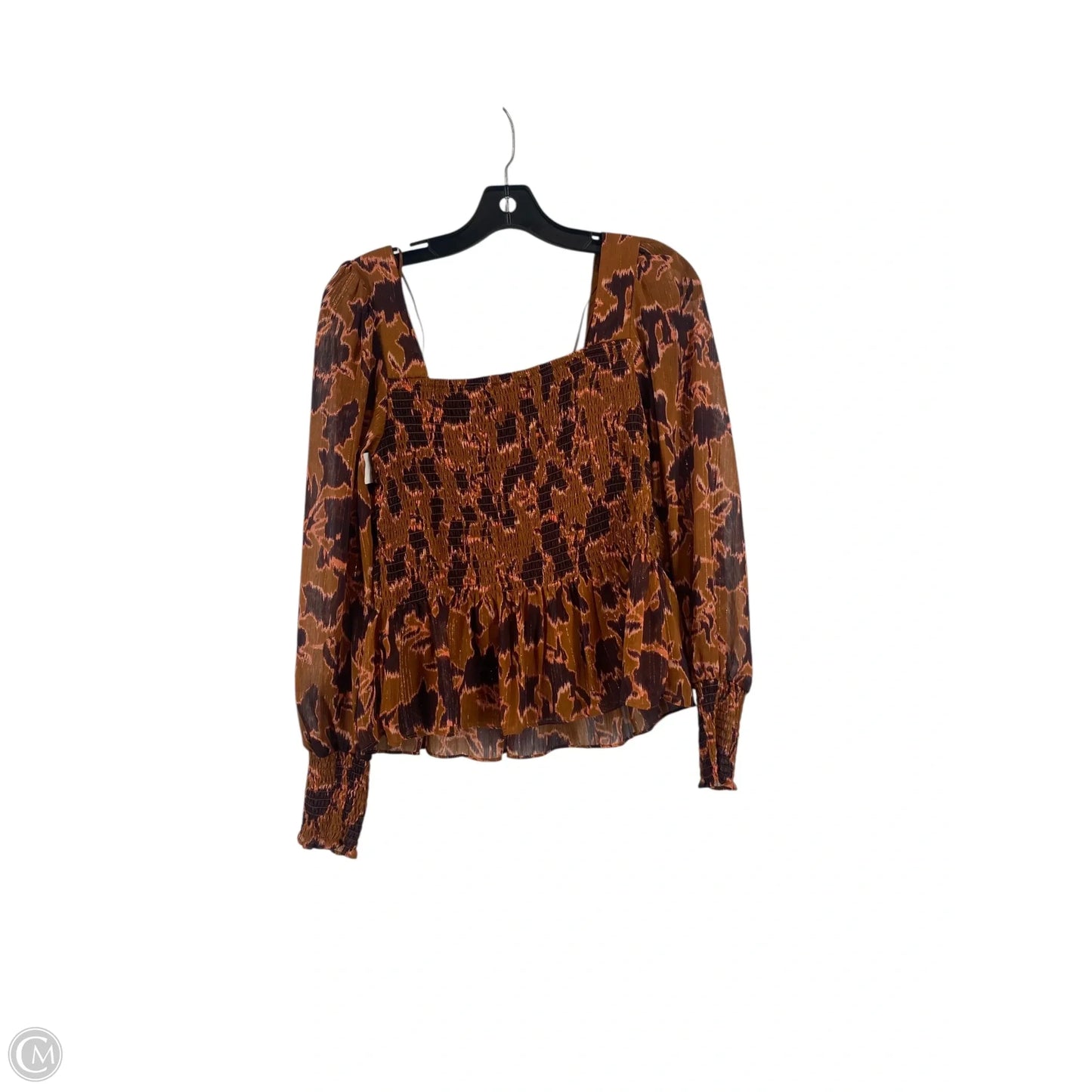 Top Long Sleeve By Nine West In Brown, Size: M