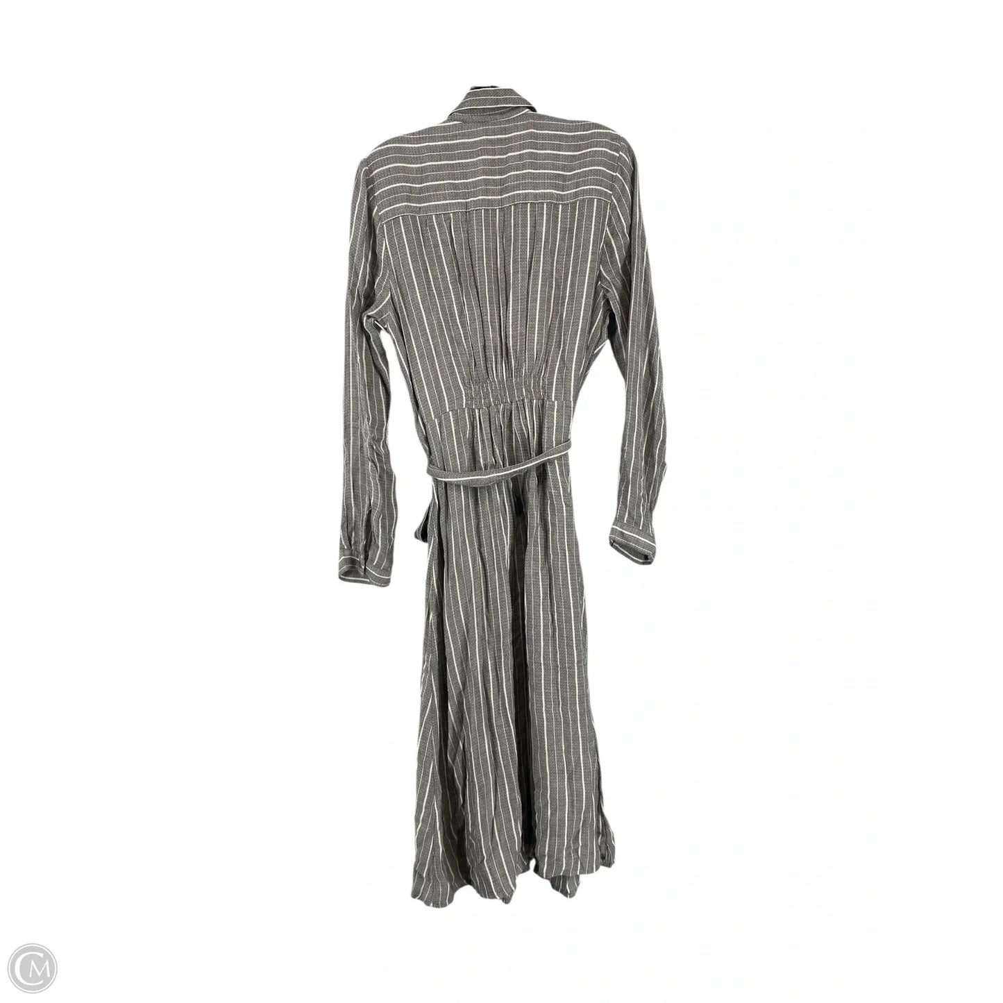 Dress Casual Maxi By Lucky Brand In Grey & White, Size: M