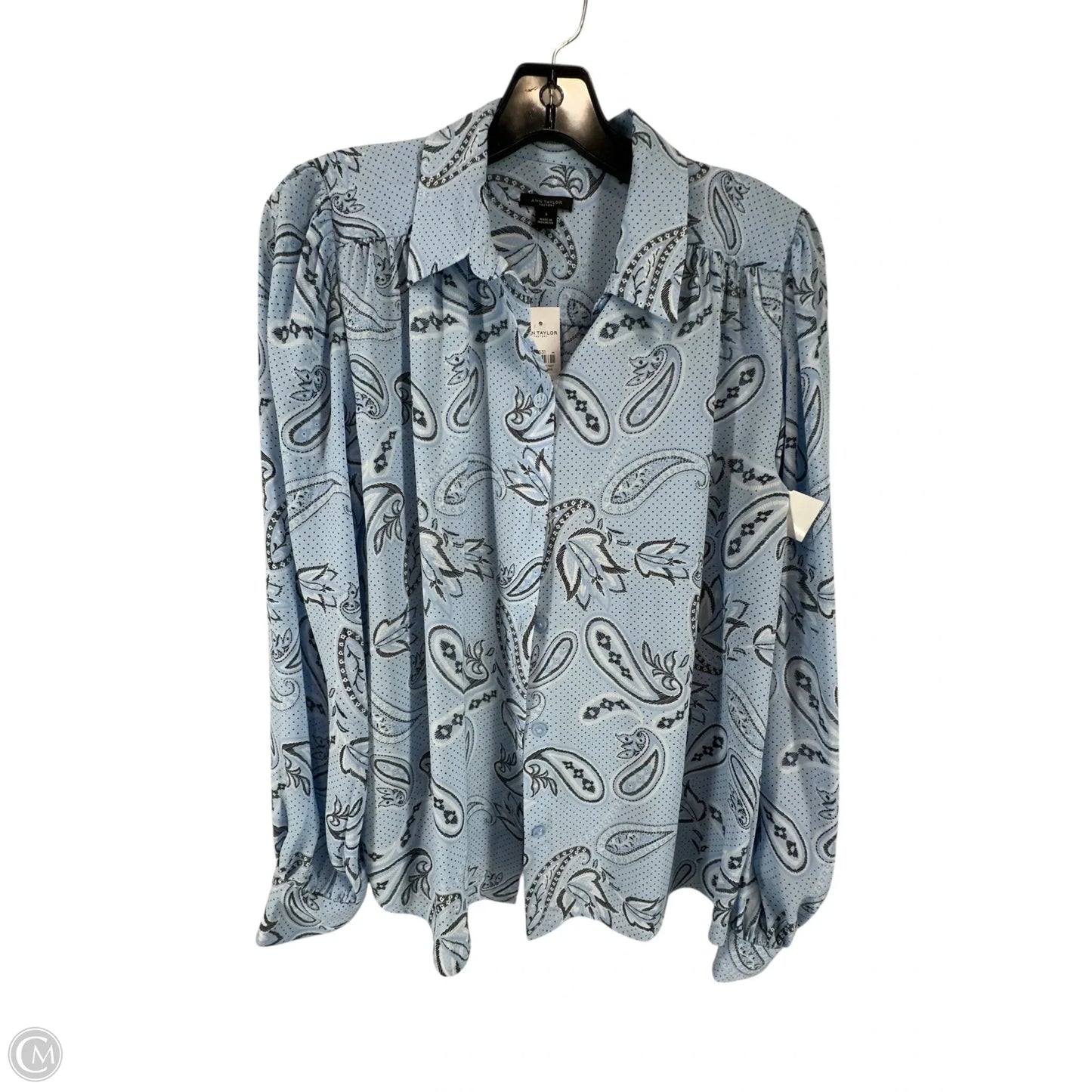 Top Long Sleeve By Ann Taylor In Blue, Size: S