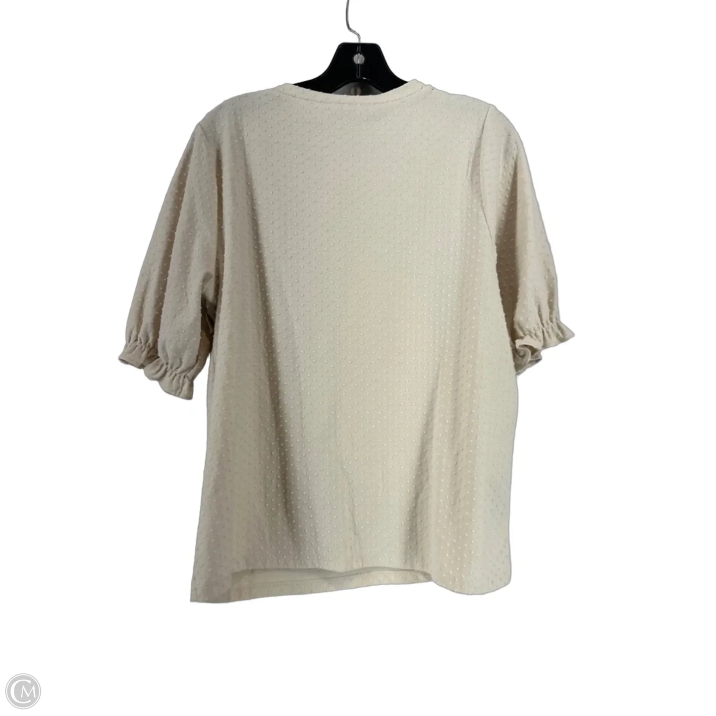 Top Short Sleeve By Loft In Cream, Size: L
