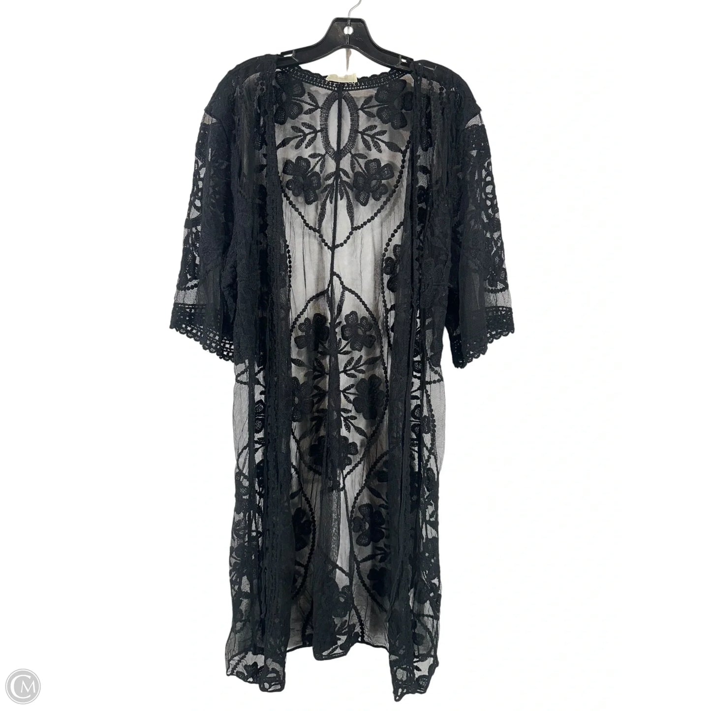 Kimono By Clothes Mentor In Black, Size: Osfm