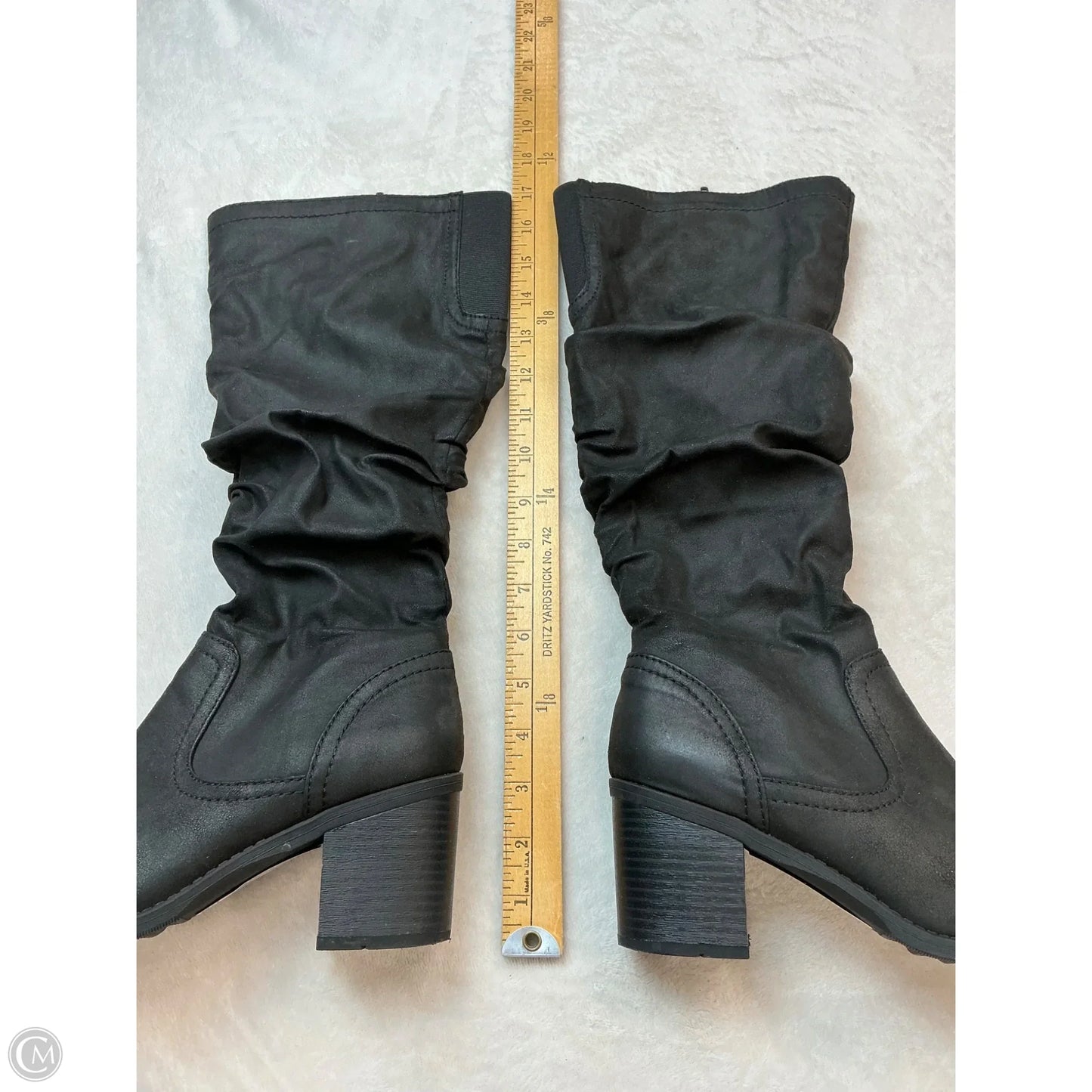 Boots Mid-calf Heels By White Mountain In Black, Size: 7.5