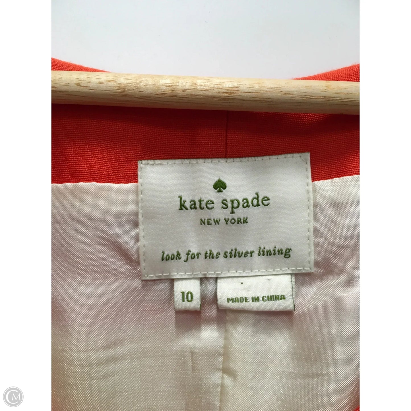 Dress Designer By Kate Spade In Orange & White, Size: 10