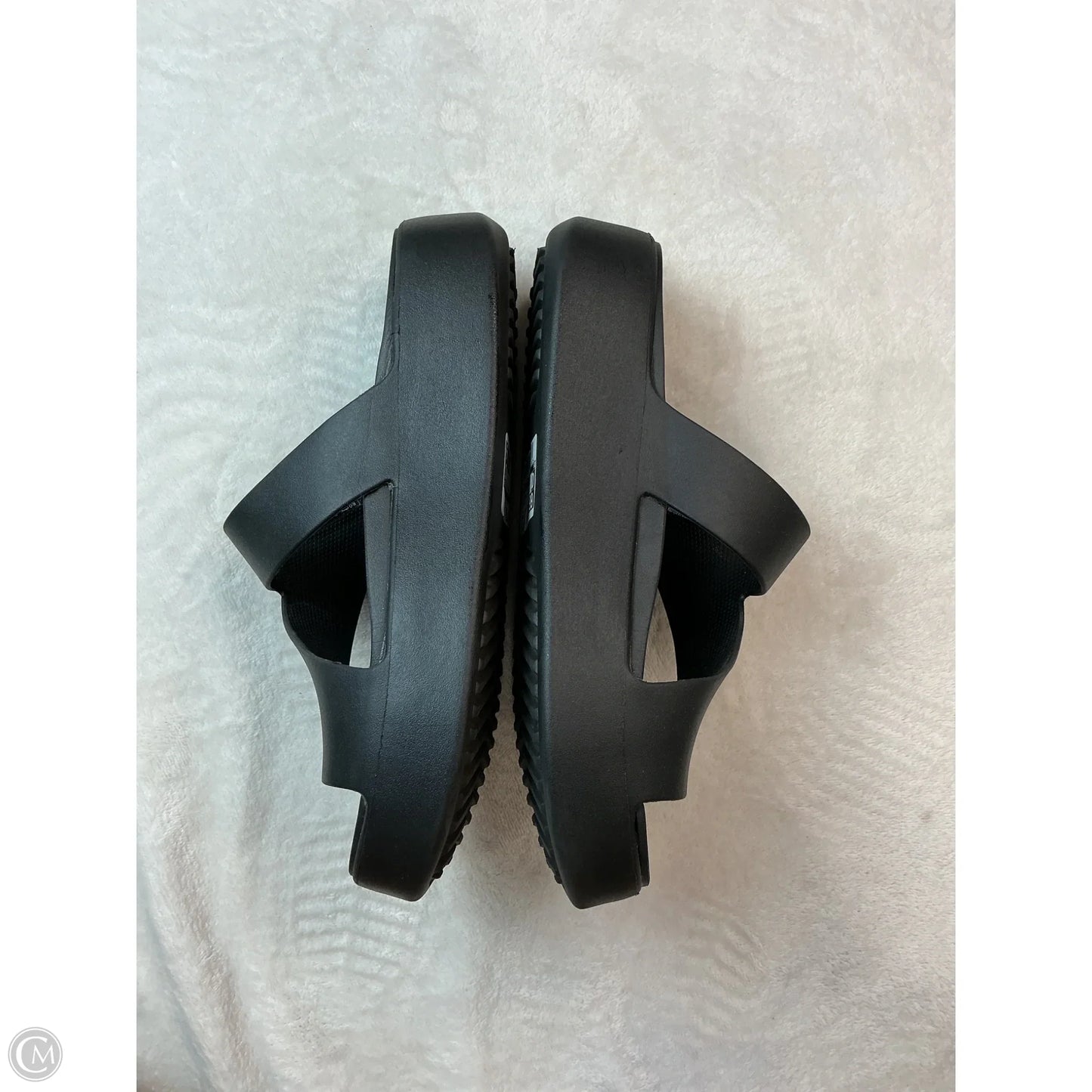 Sandals Heels Platform By Crocs In Black, Size: 7
