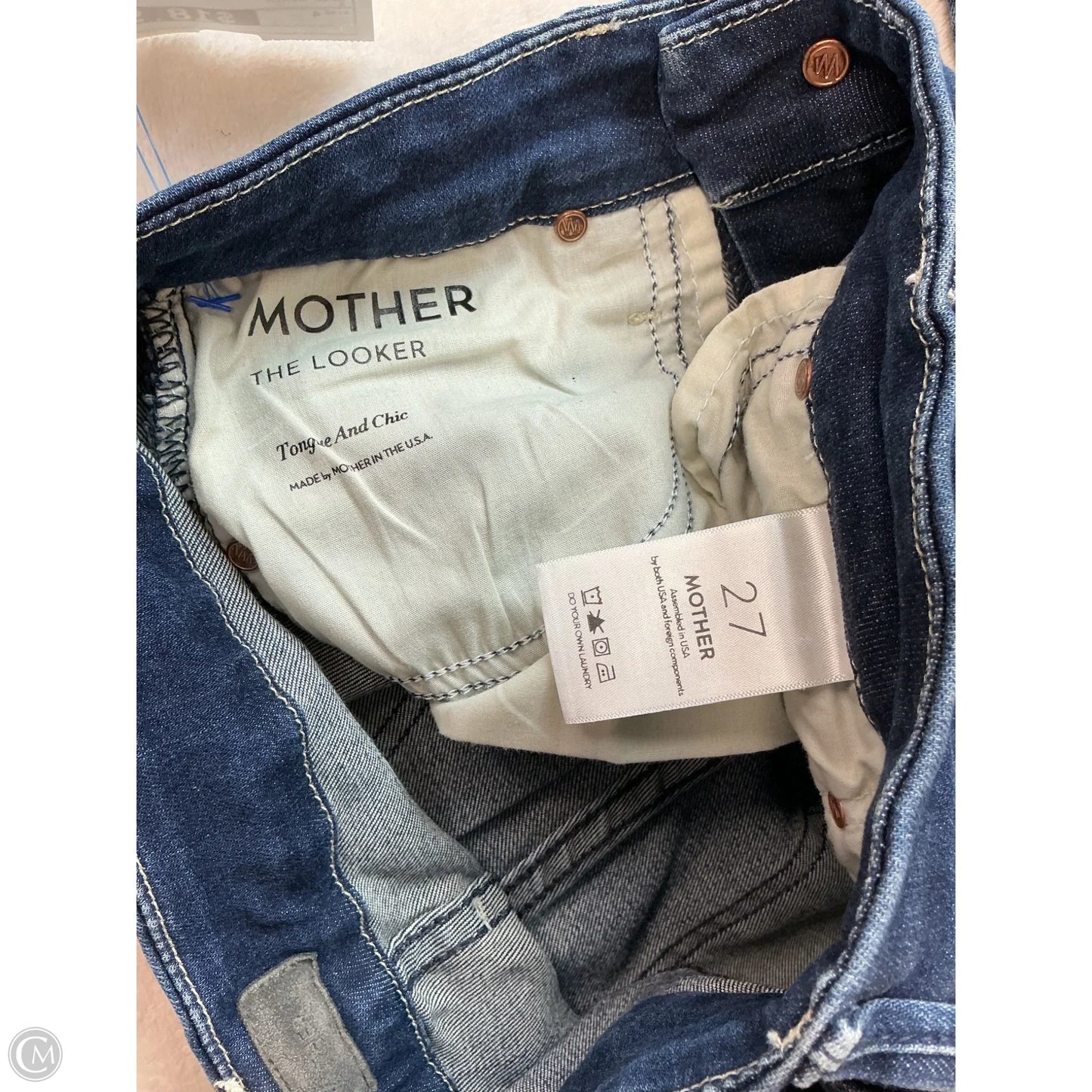 Jeans Skinny By Mother In Blue Denim, Size: 4