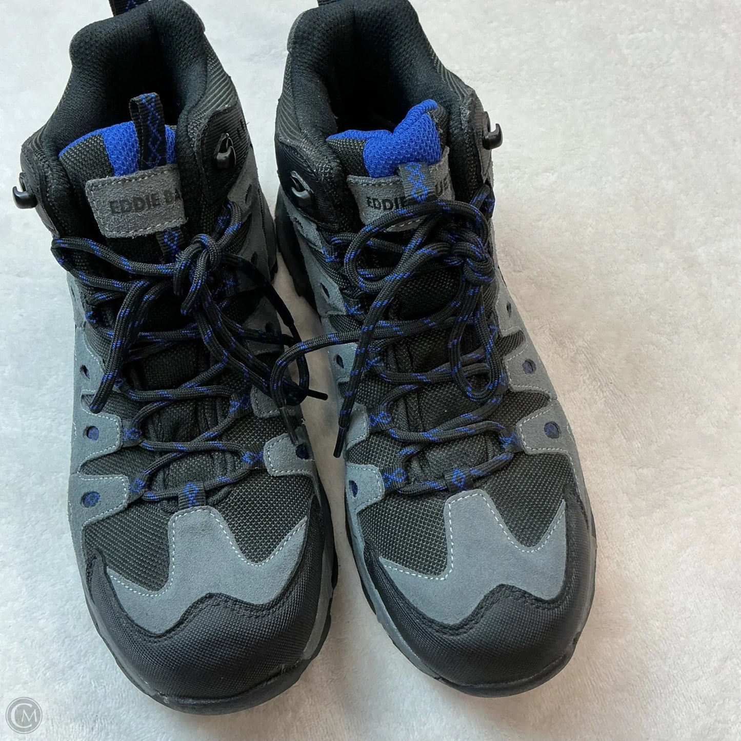 Boots Hiking By Eddie Bauer In Black & Blue, Size: 8.5