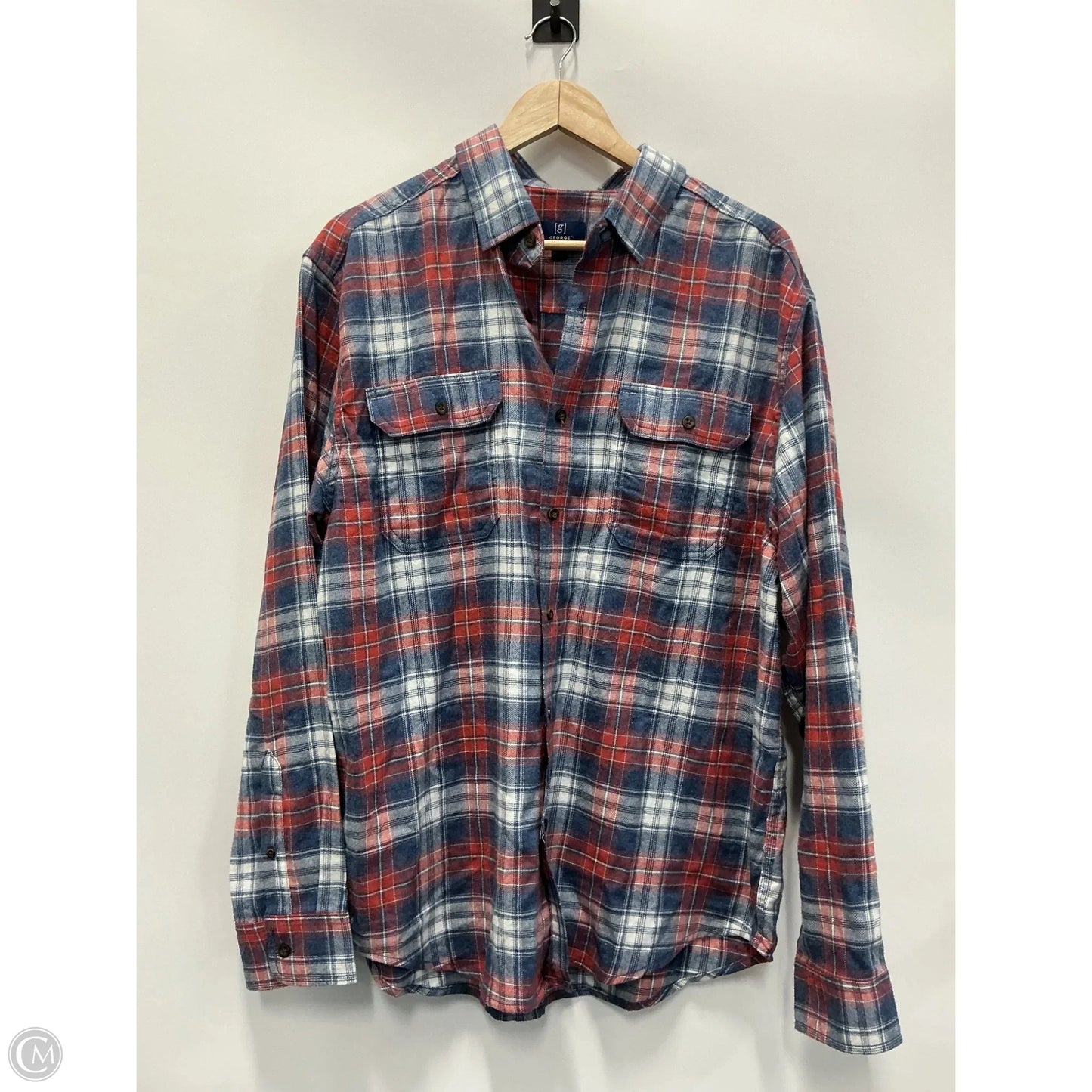 Top Long Sleeve By Clothes Mentor In Plaid Pattern, Size: L