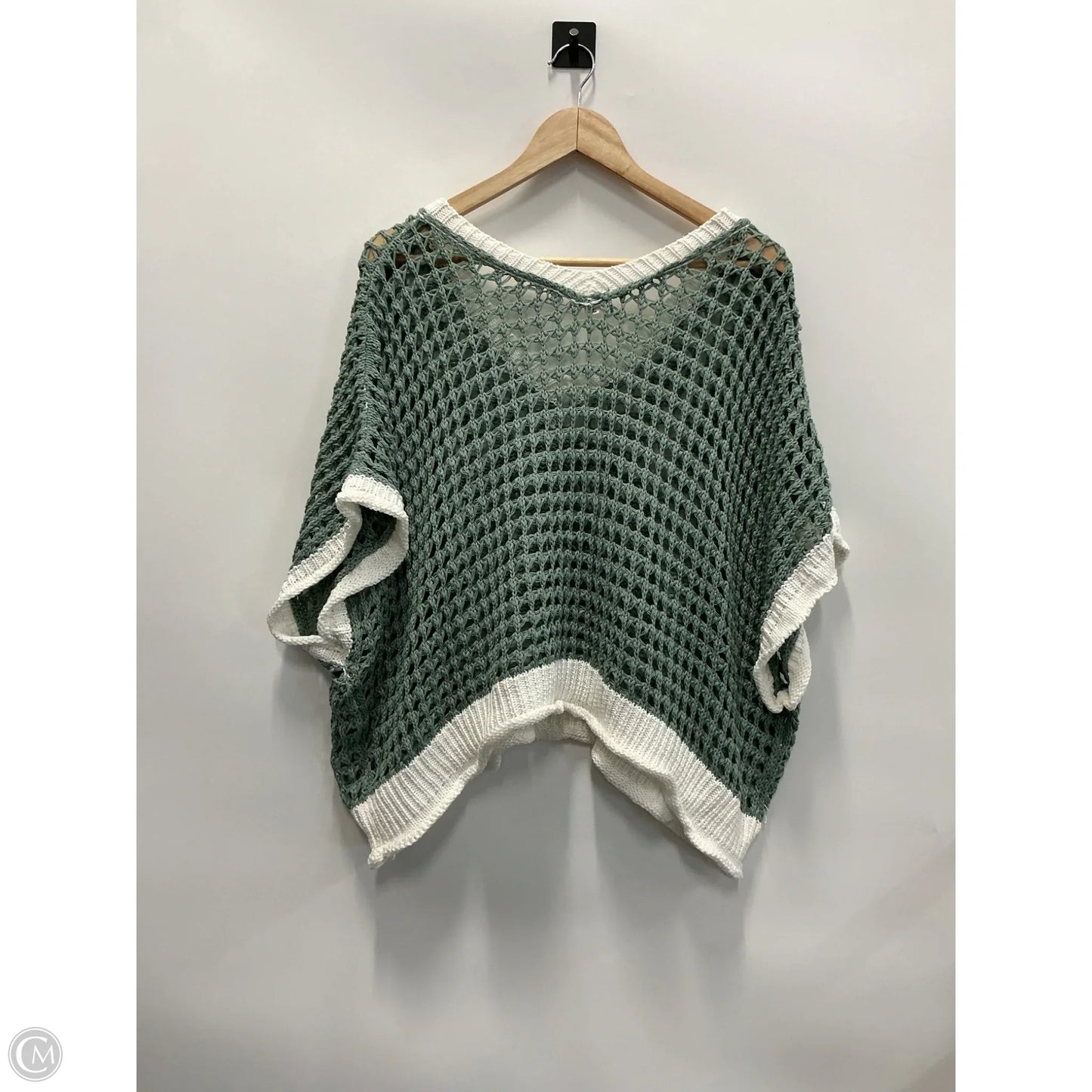 Sweater Short Sleeve By Pol In Aqua, Size: L