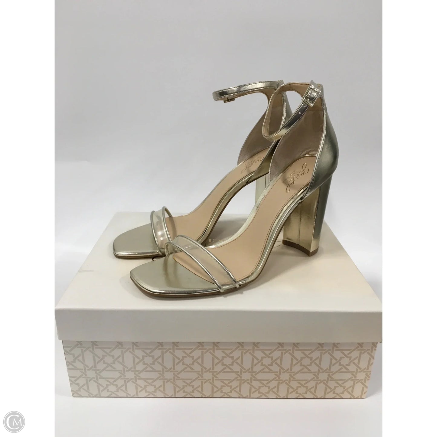 Shoes Heels Stiletto By Badgley Mischka In Gold, Size: 10