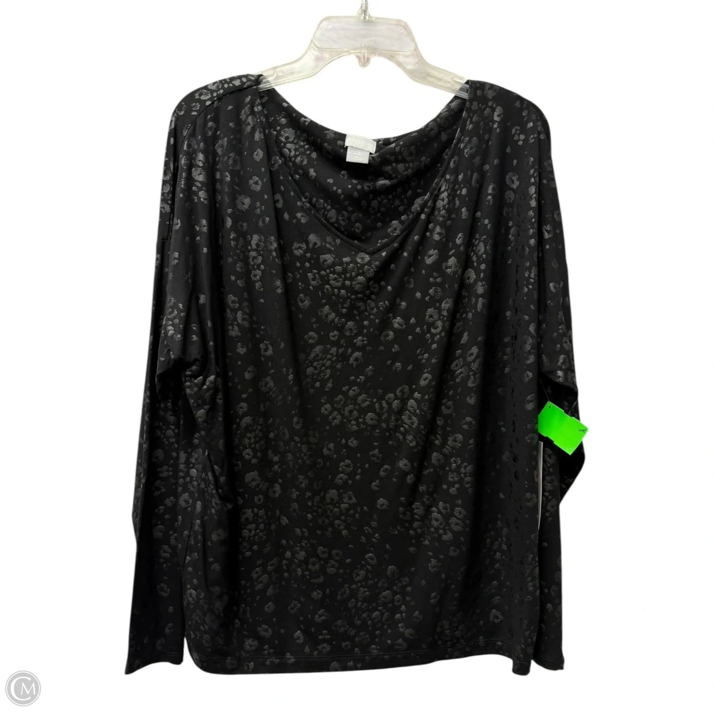 Top Long Sleeve By Chicos In Black, Size: L