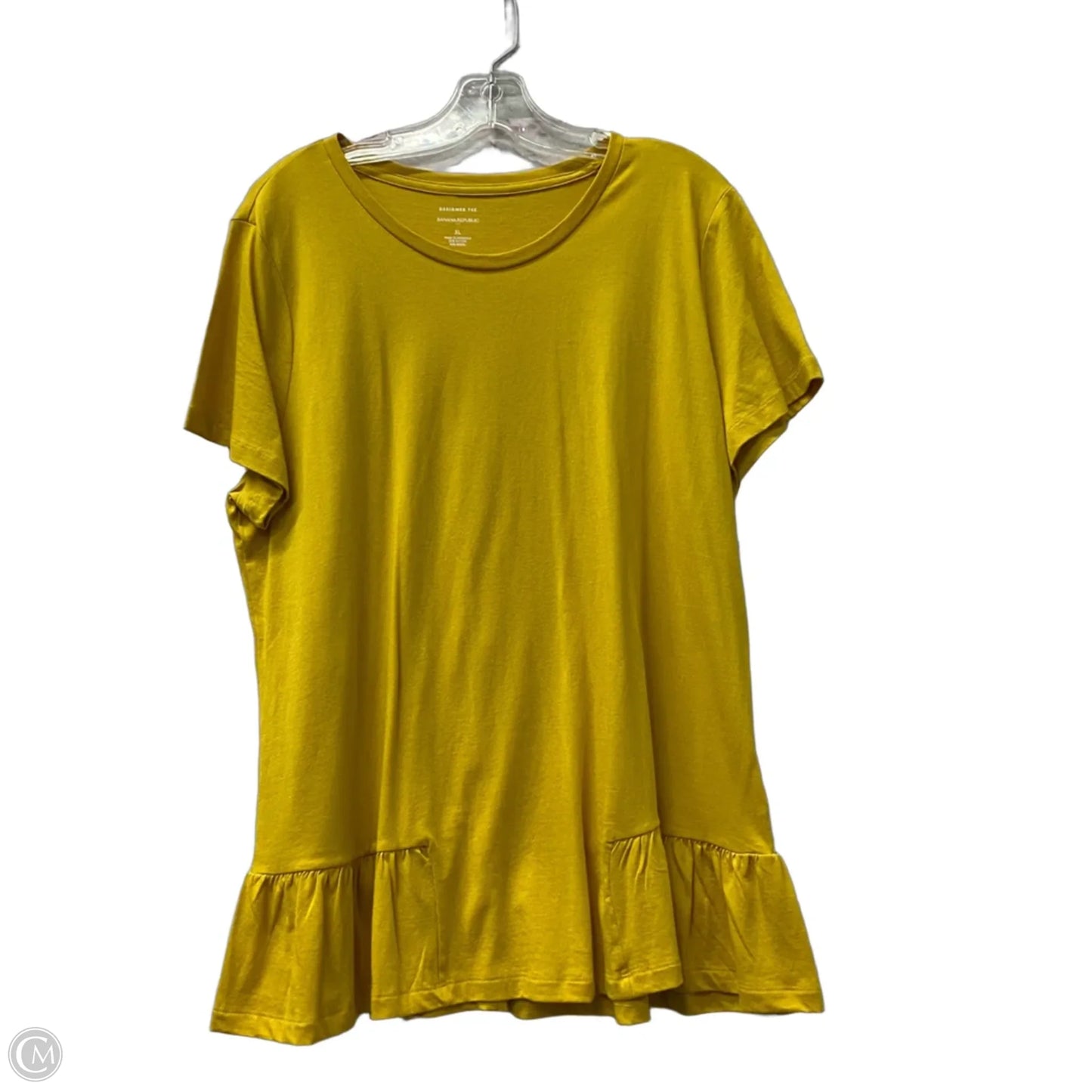 Top Short Sleeve By Banana Republic In Yellow, Size: Xl