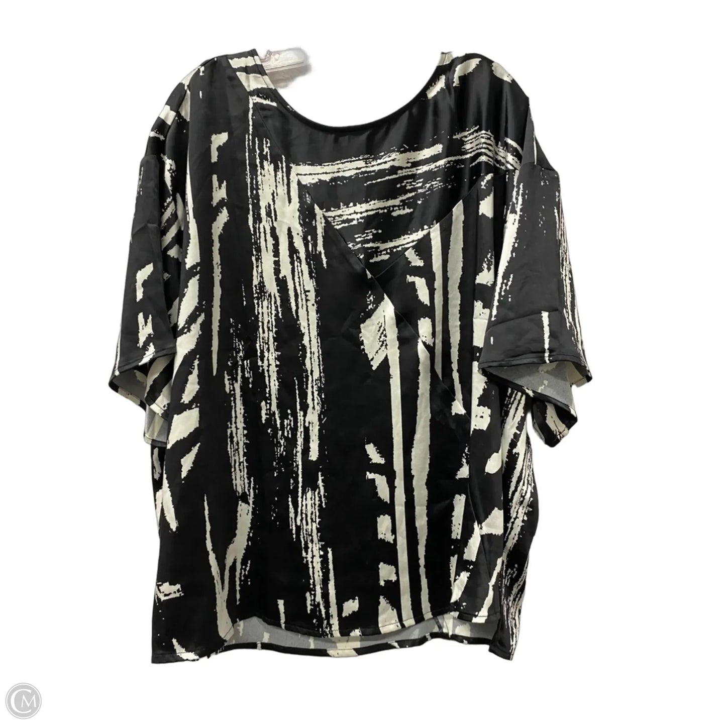 Top Short Sleeve By Grey In Black & White, Size: 3x
