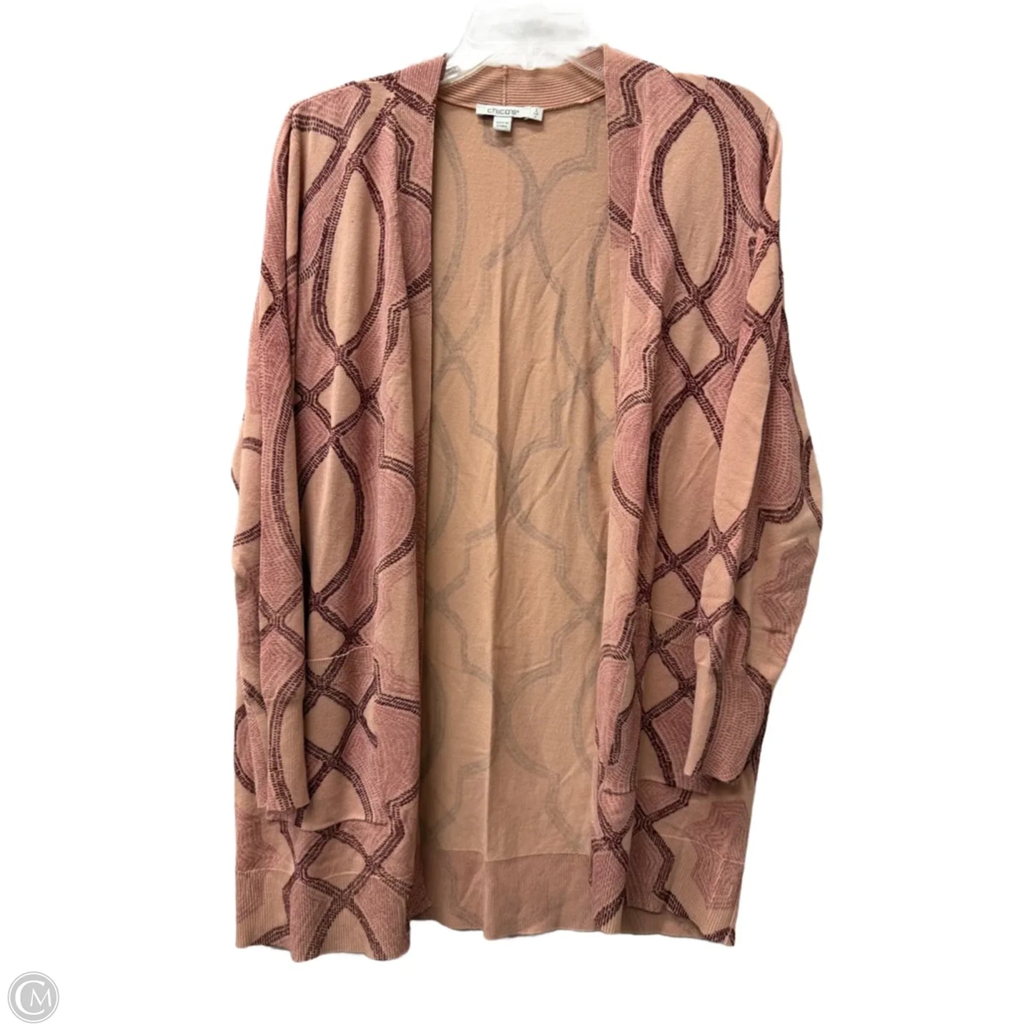 Sweater Cardigan By Chicos In Pink, Size: L