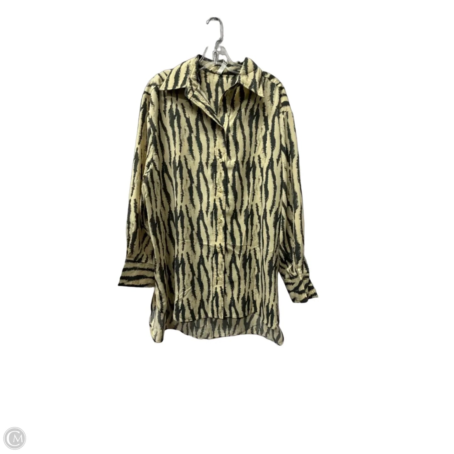 Tunic Long Sleeve By Glam In Tan, Size: L