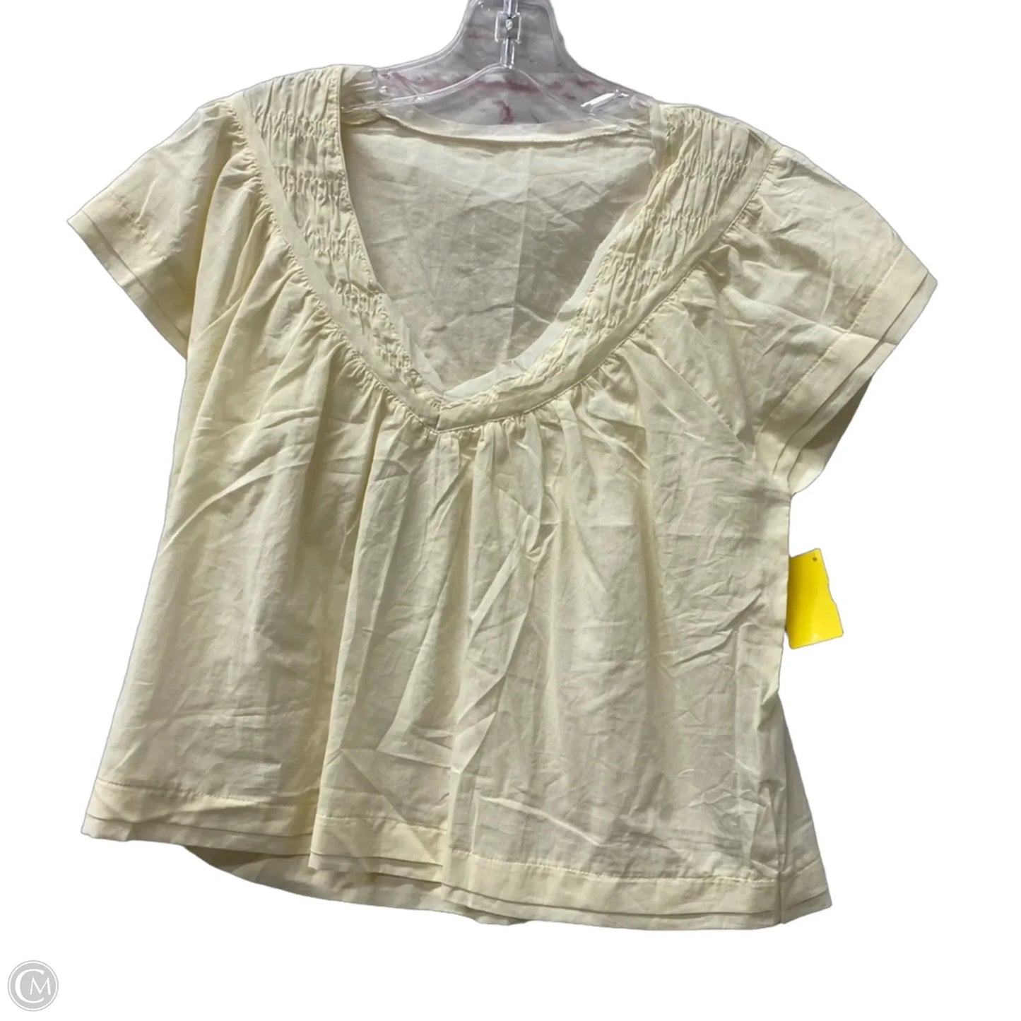 Top Short Sleeve By Shein In Tan, Size: S
