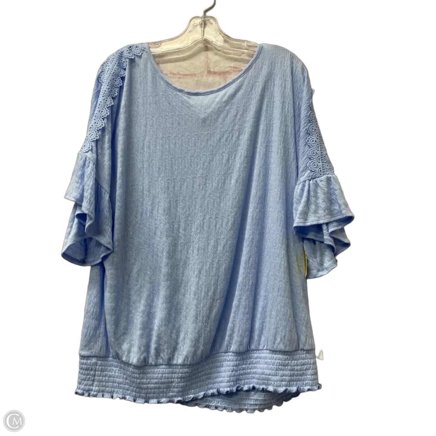 Top Short Sleeve By Ab Studio In Blue, Size: Xl