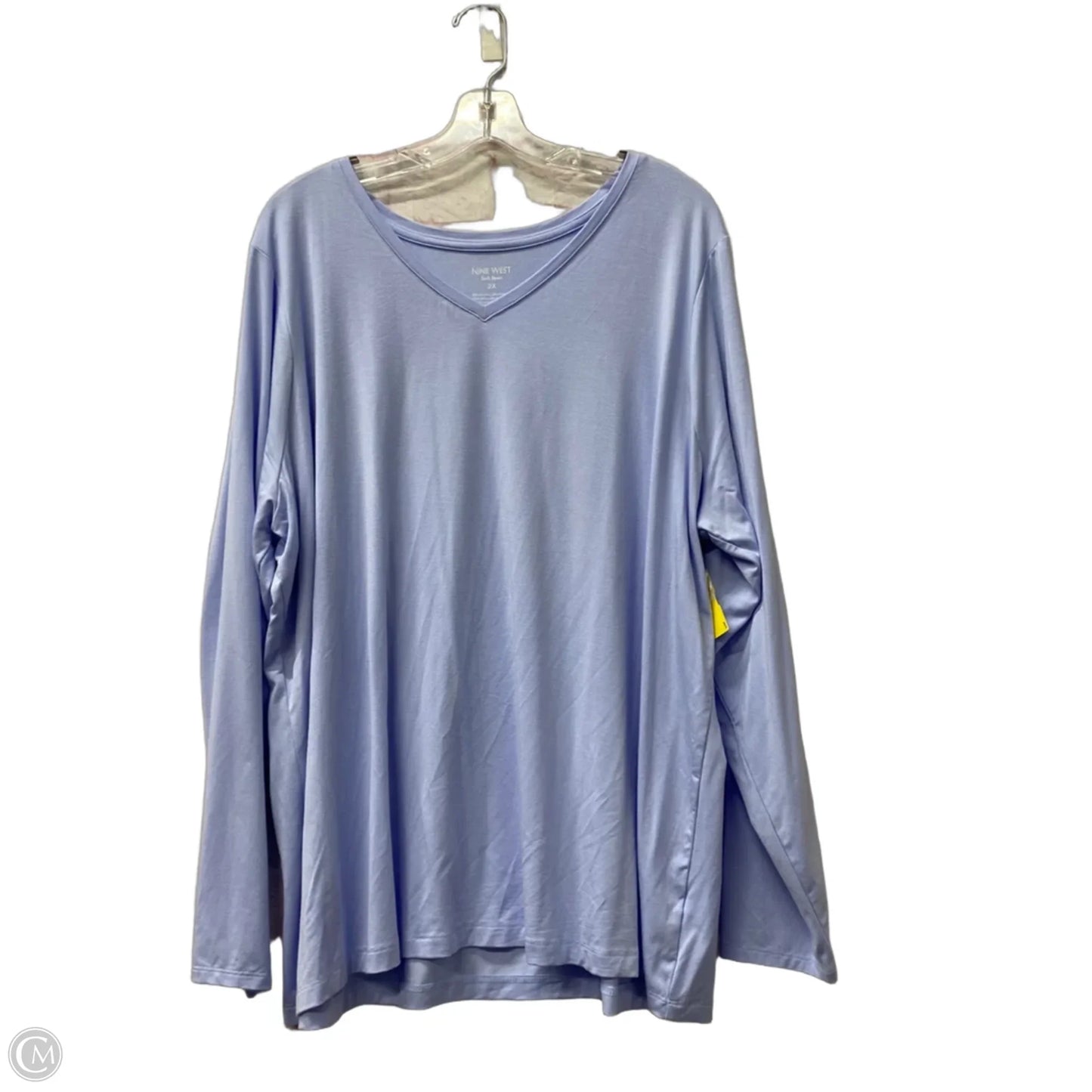 Top Long Sleeve By Nine West In Blue, Size: 2x