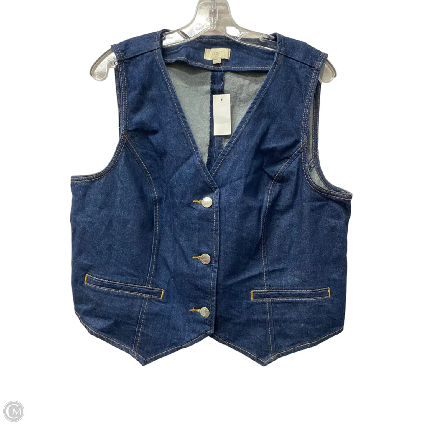 Top Vest By Loft In Blue Denim, Size: Xl