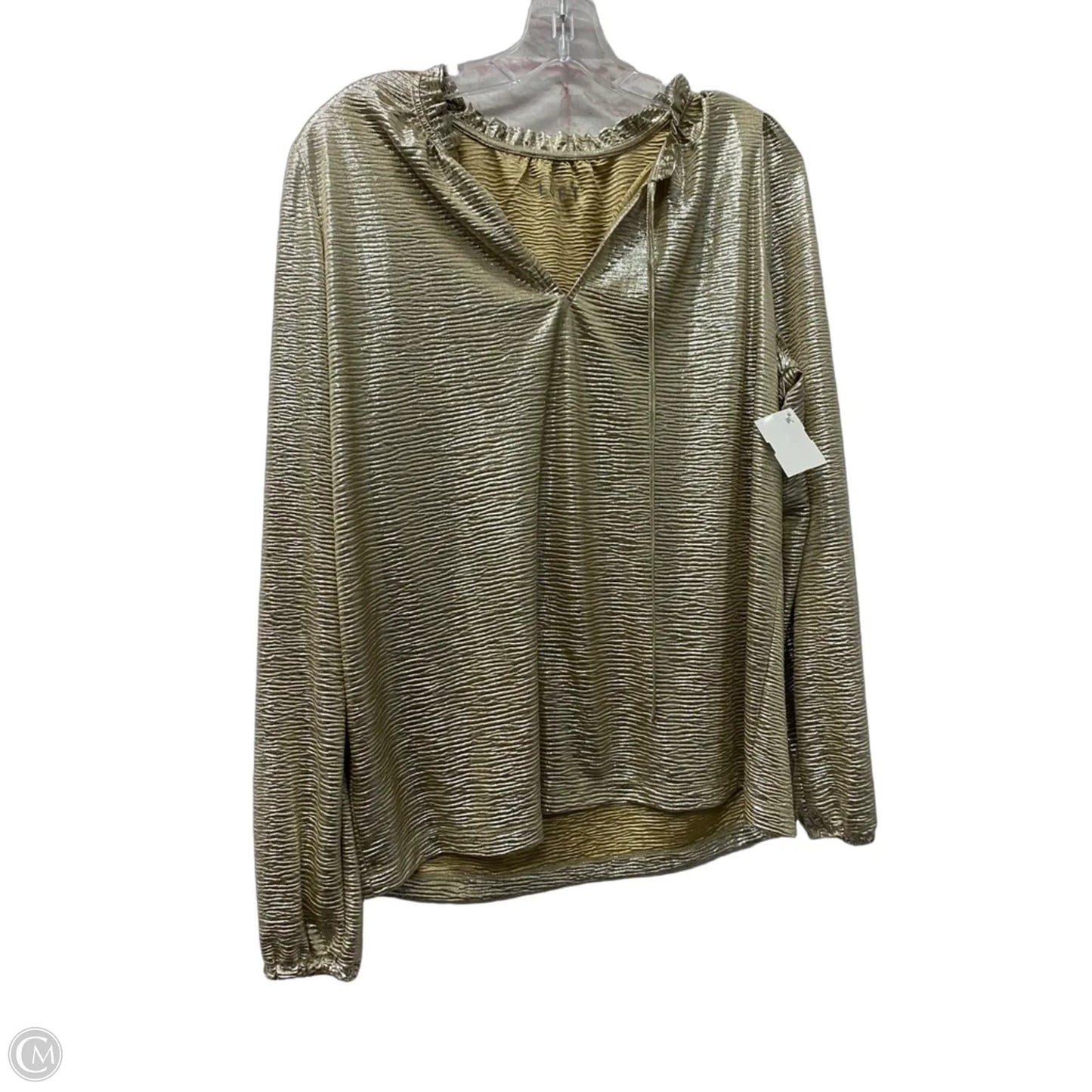 Top Long Sleeve By Loft In gold, Size: M