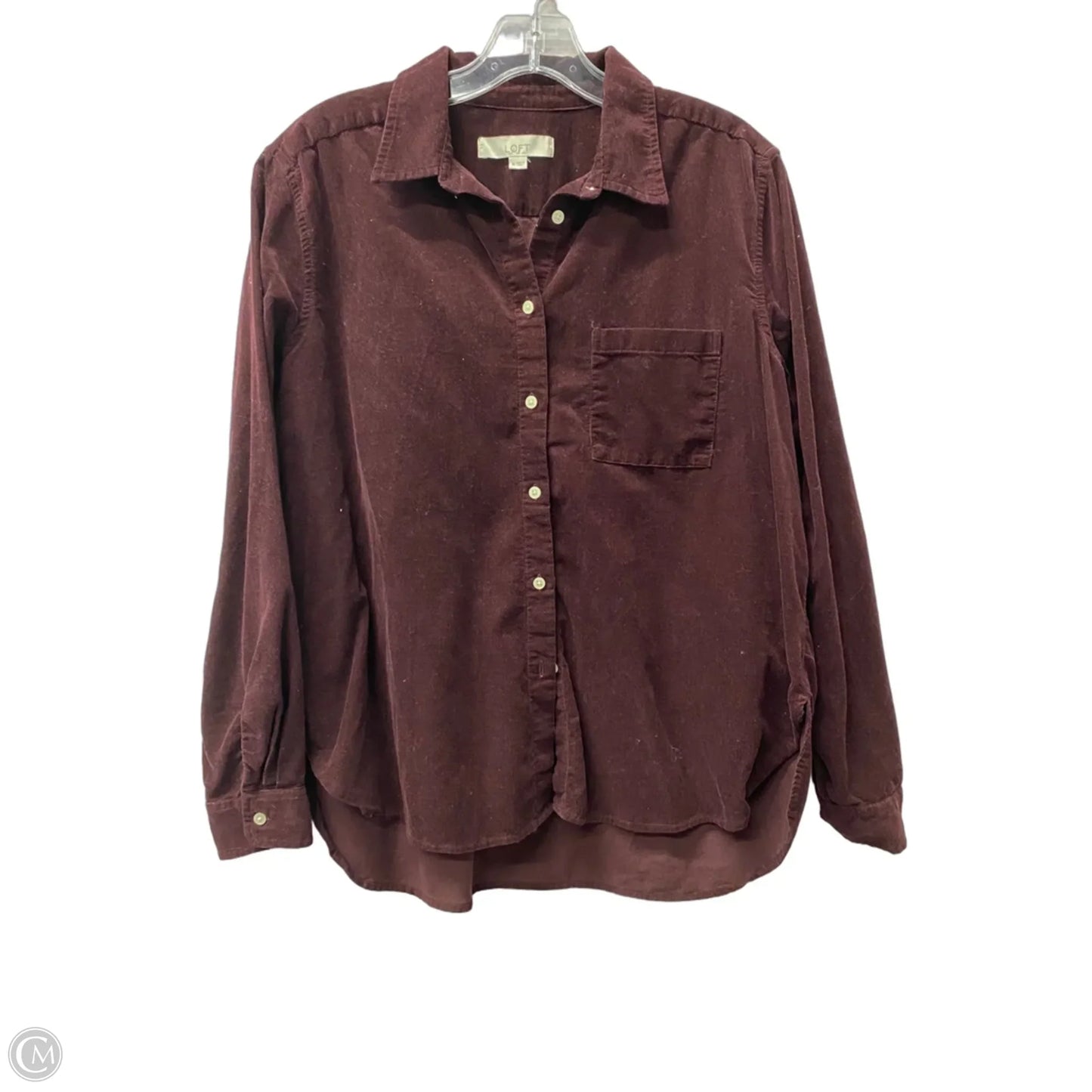 Jacket Shirt By Loft In Purple, Size: M
