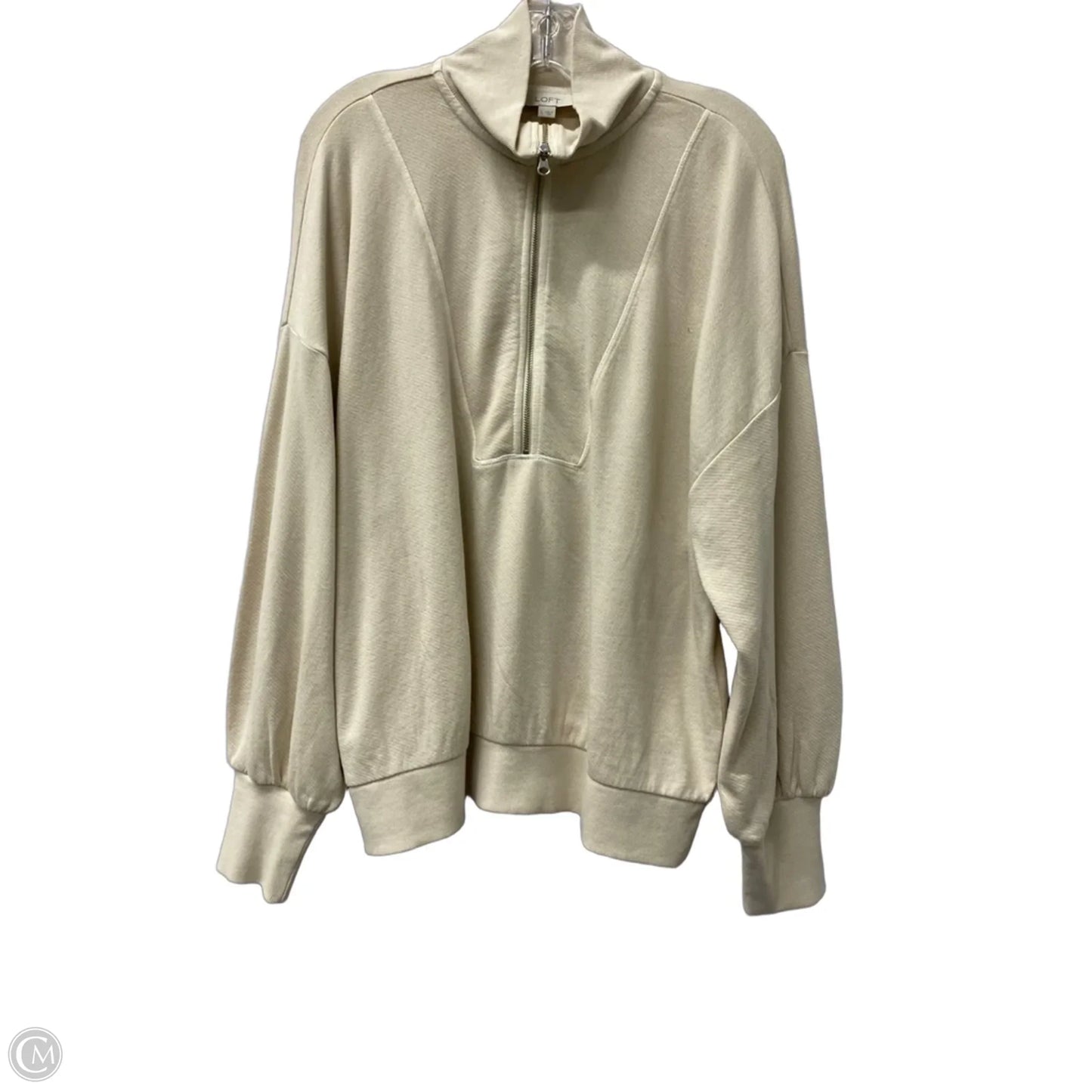Sweatshirt Collar By Loft In Tan, Size: L