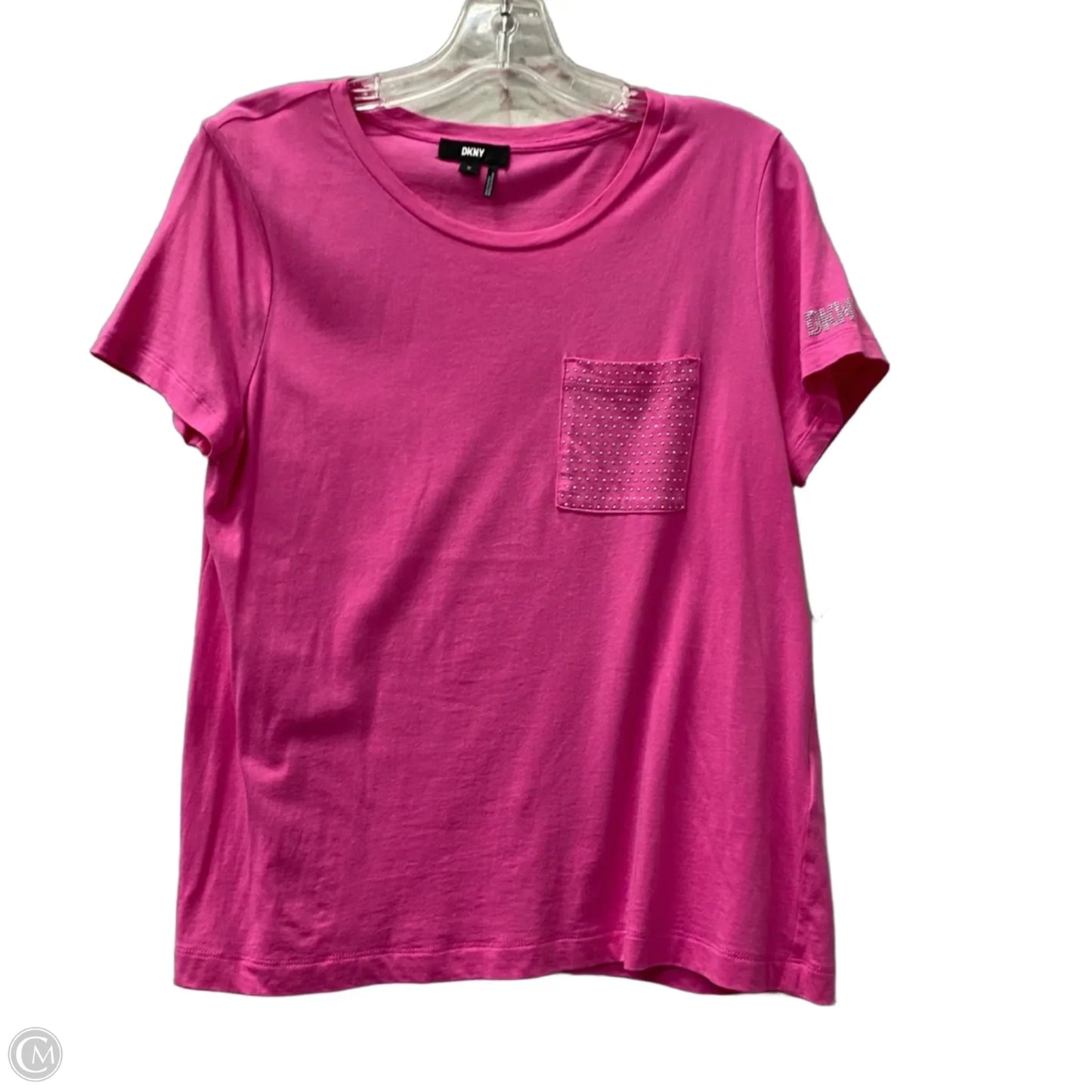 Top Short Sleeve By Dkny In Pink, Size: M