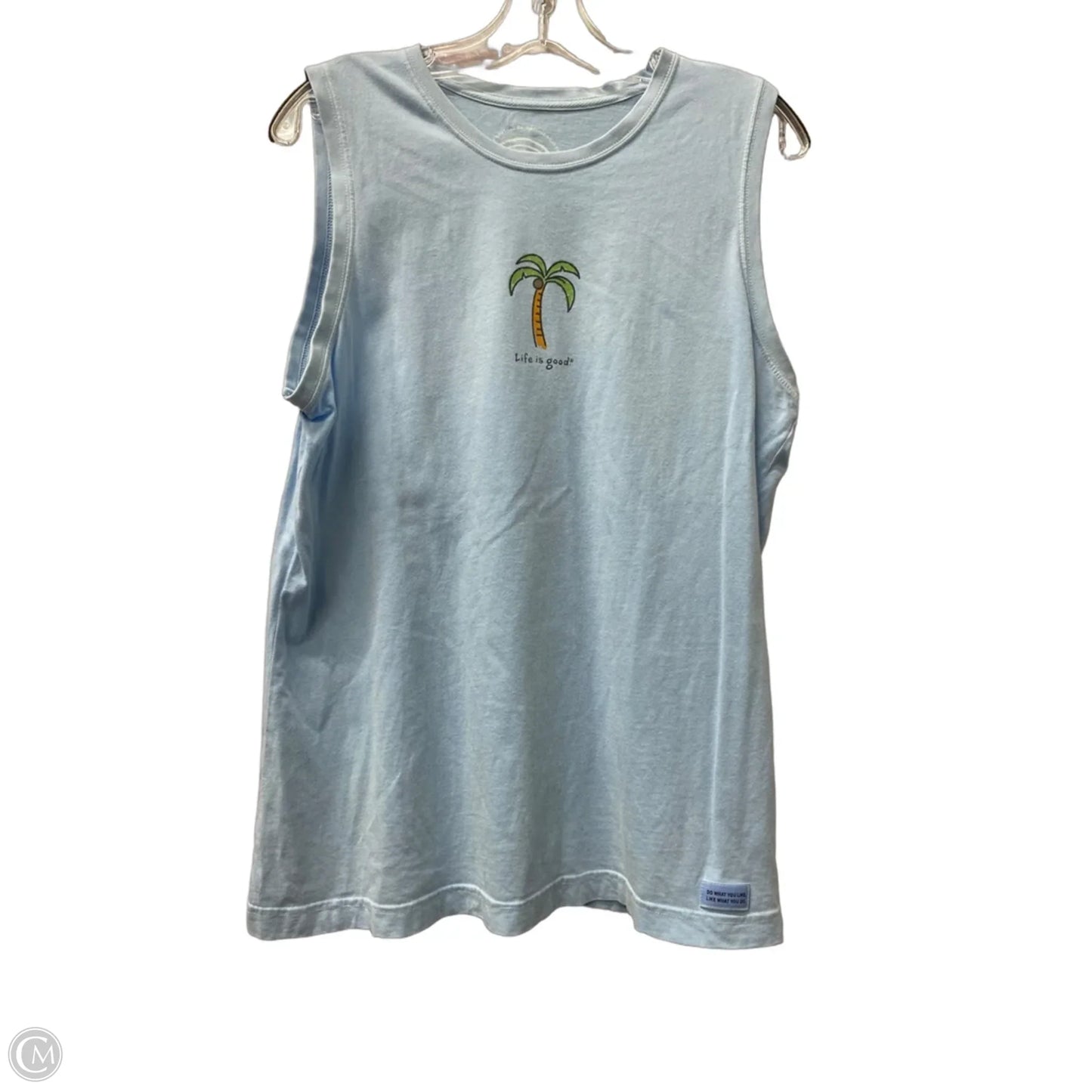 Athletic Tank Top By Life Is Good In Blue, Size: L