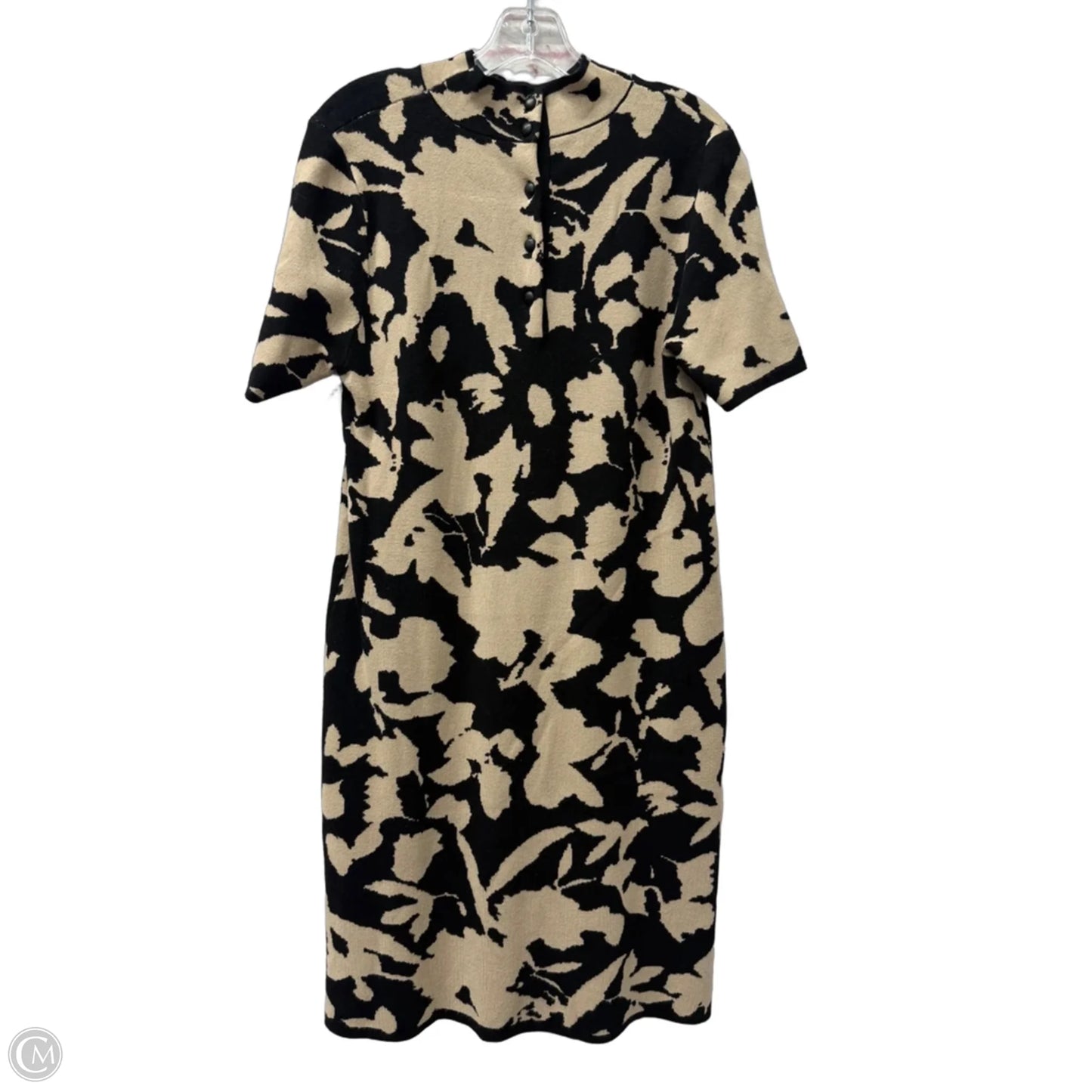 Dress Casual Short By Calvin Klein In Black & Tan, Size: M