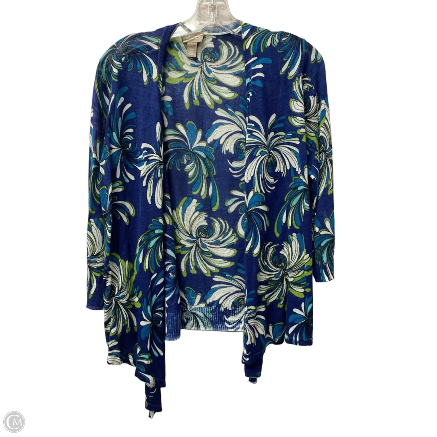 Cardigan By Chicos In Blue & Green, Size: M