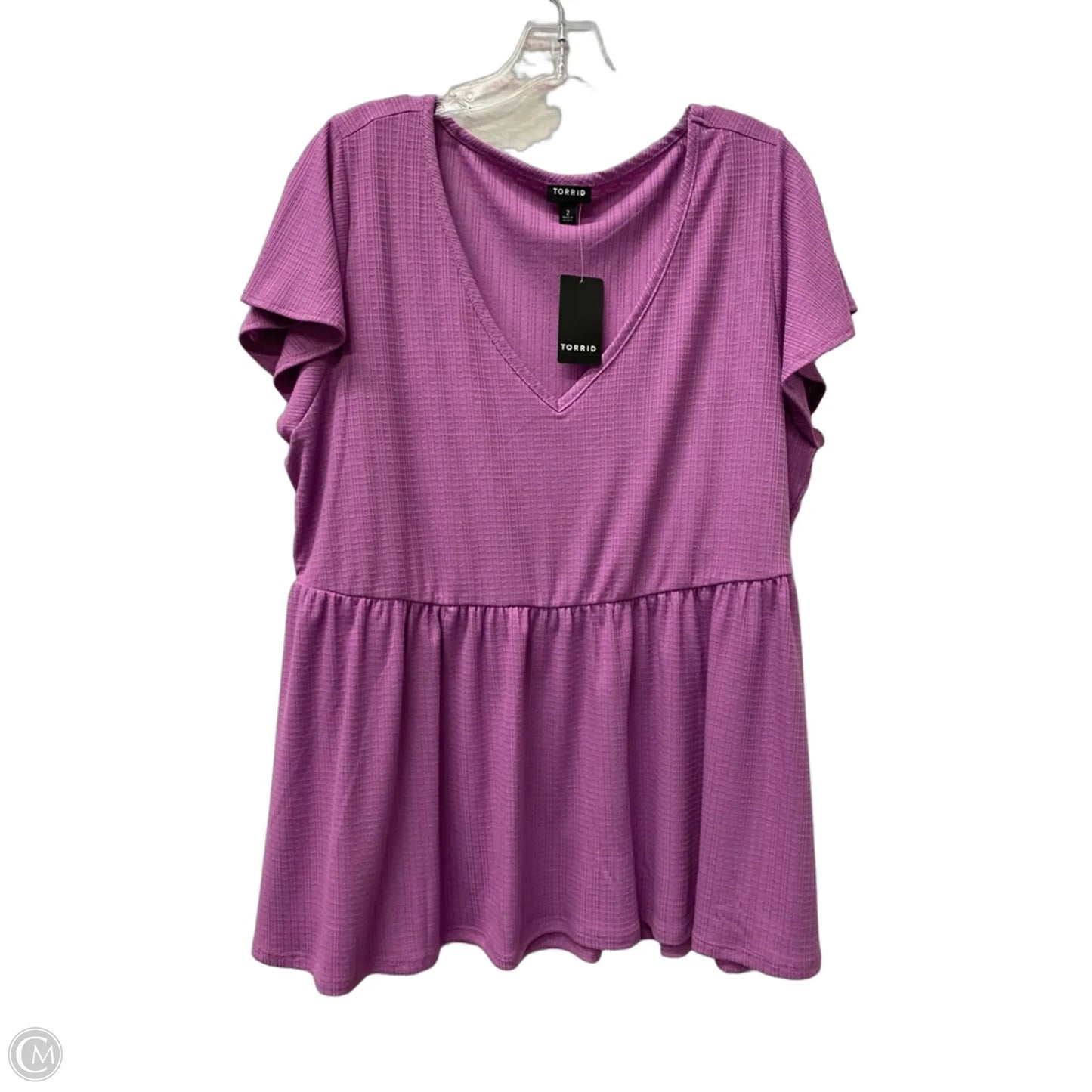 Top Short Sleeve By Torrid In Purple, Size: 2x