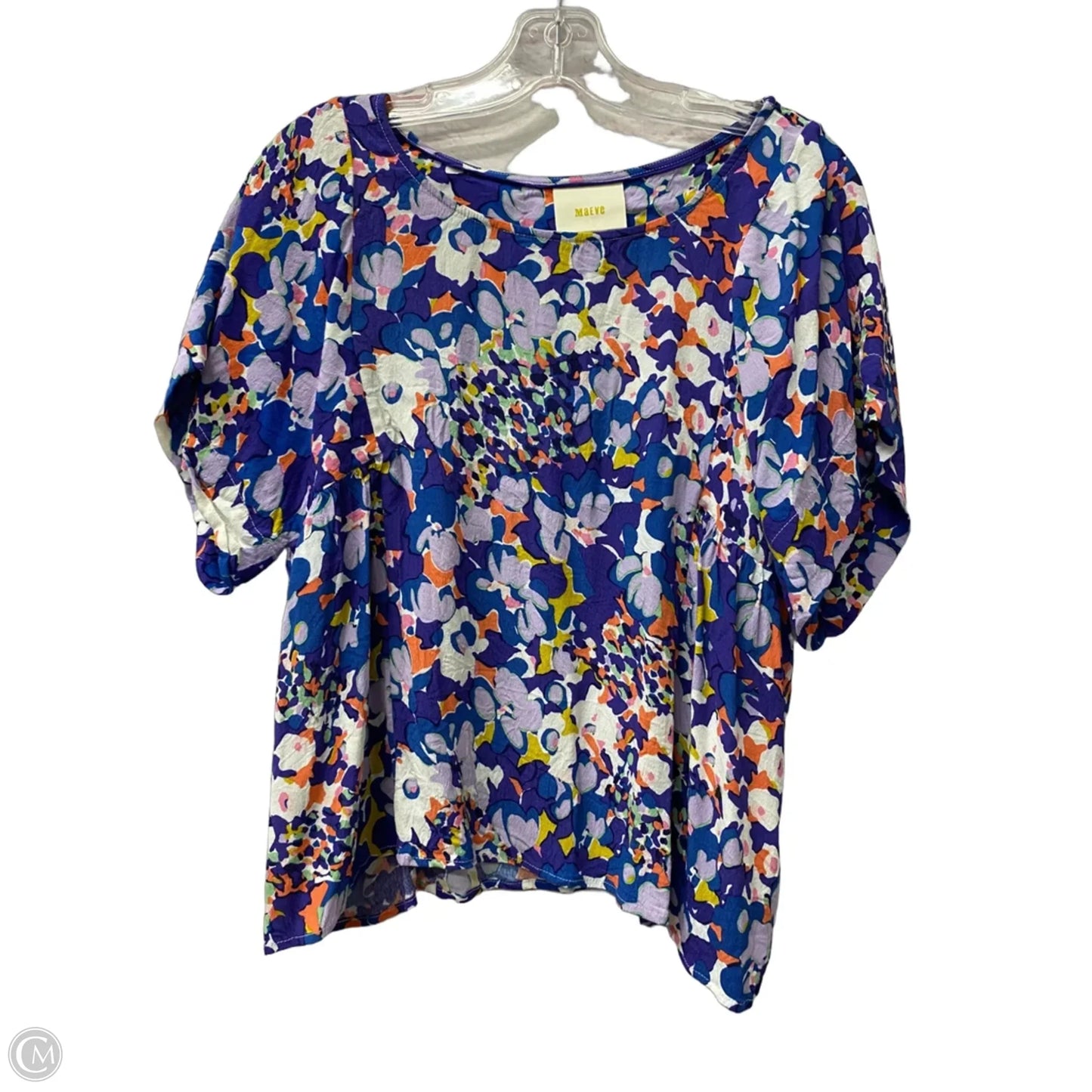 Top Short Sleeve By Maeve In Blue, Size: M