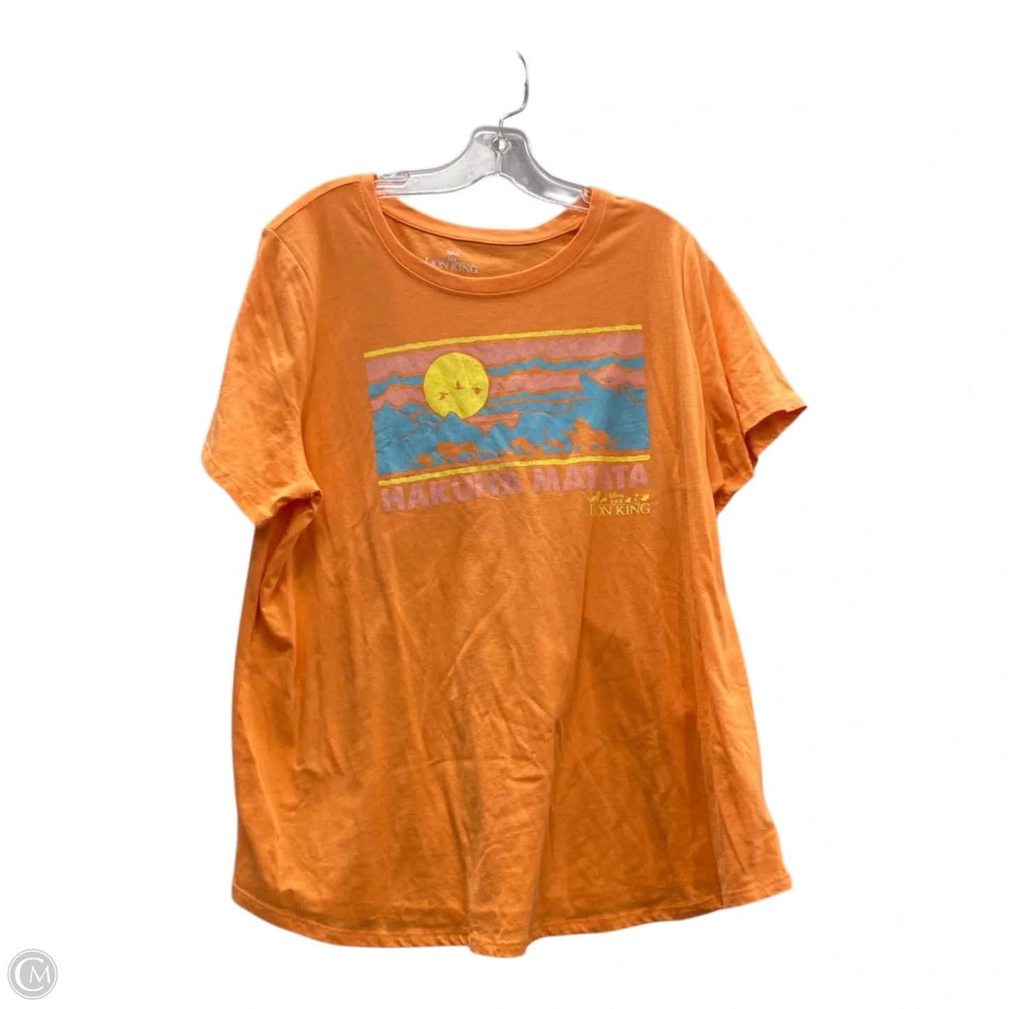 Top Short Sleeve Basic By Disney In Orange, Size: 2x