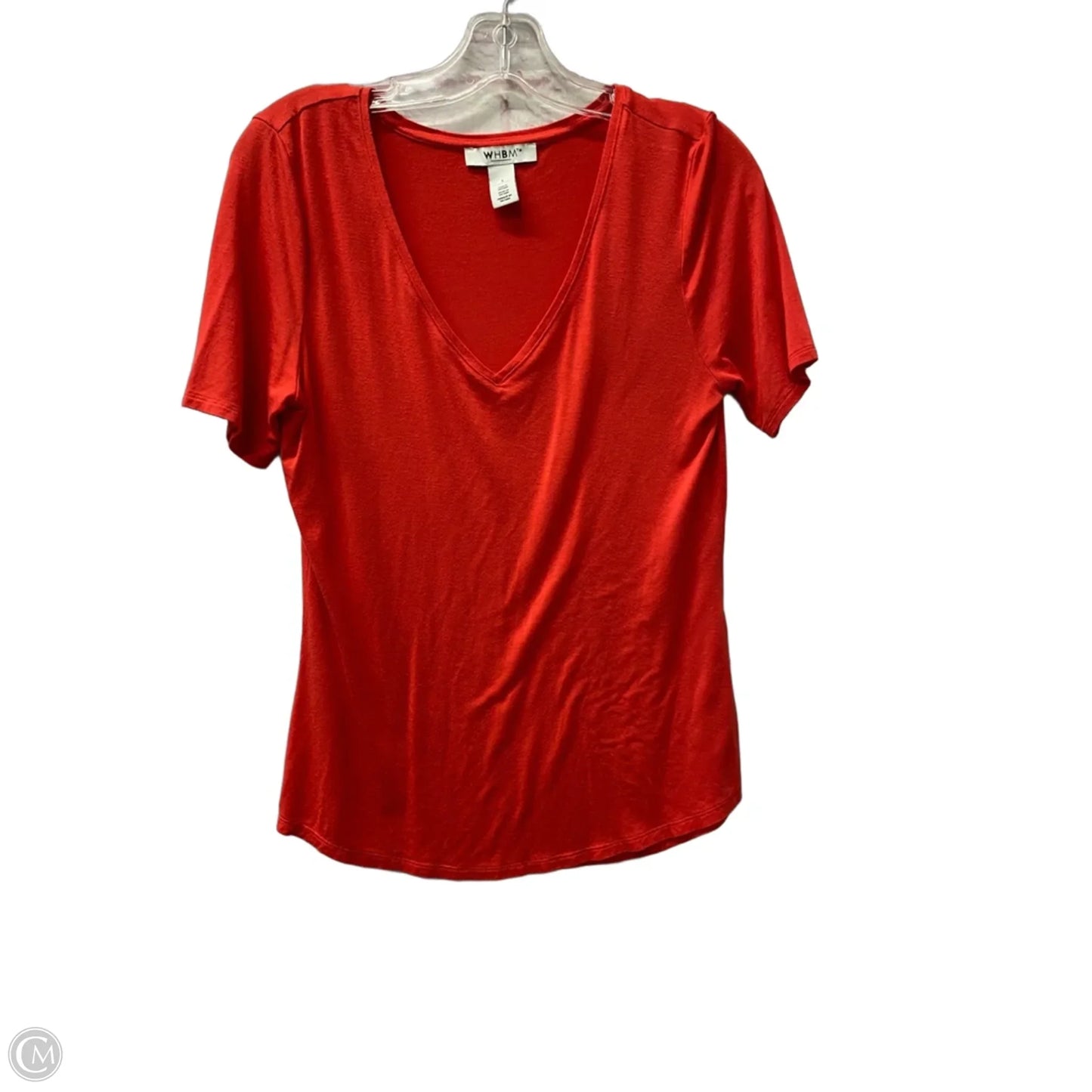 Top Short Sleeve Basic By White House Black Market In Red, Size: S
