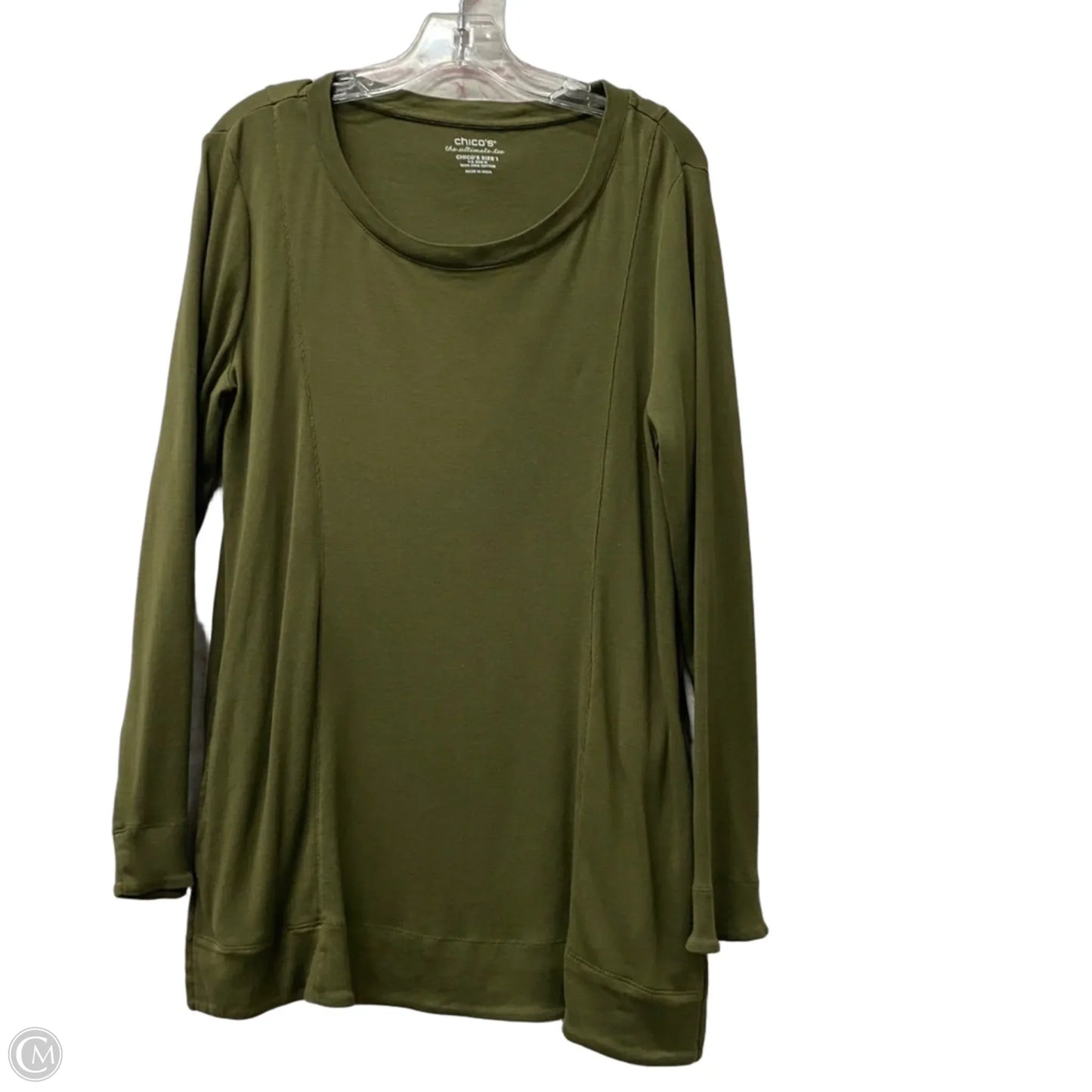 Top Long Sleeve By Chicos In Green, Size: M