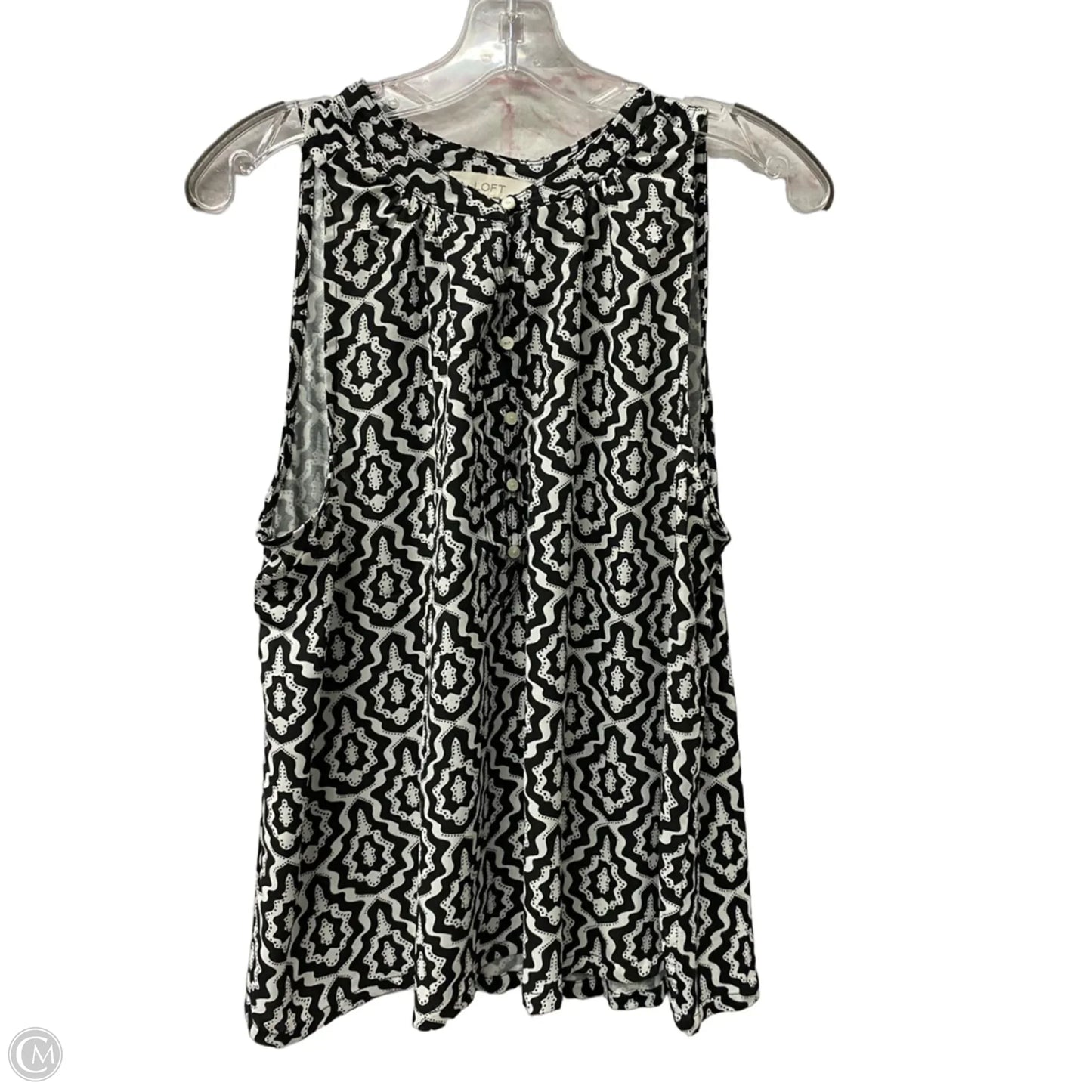 Top Sleeveless By Loft In Black, Size: L
