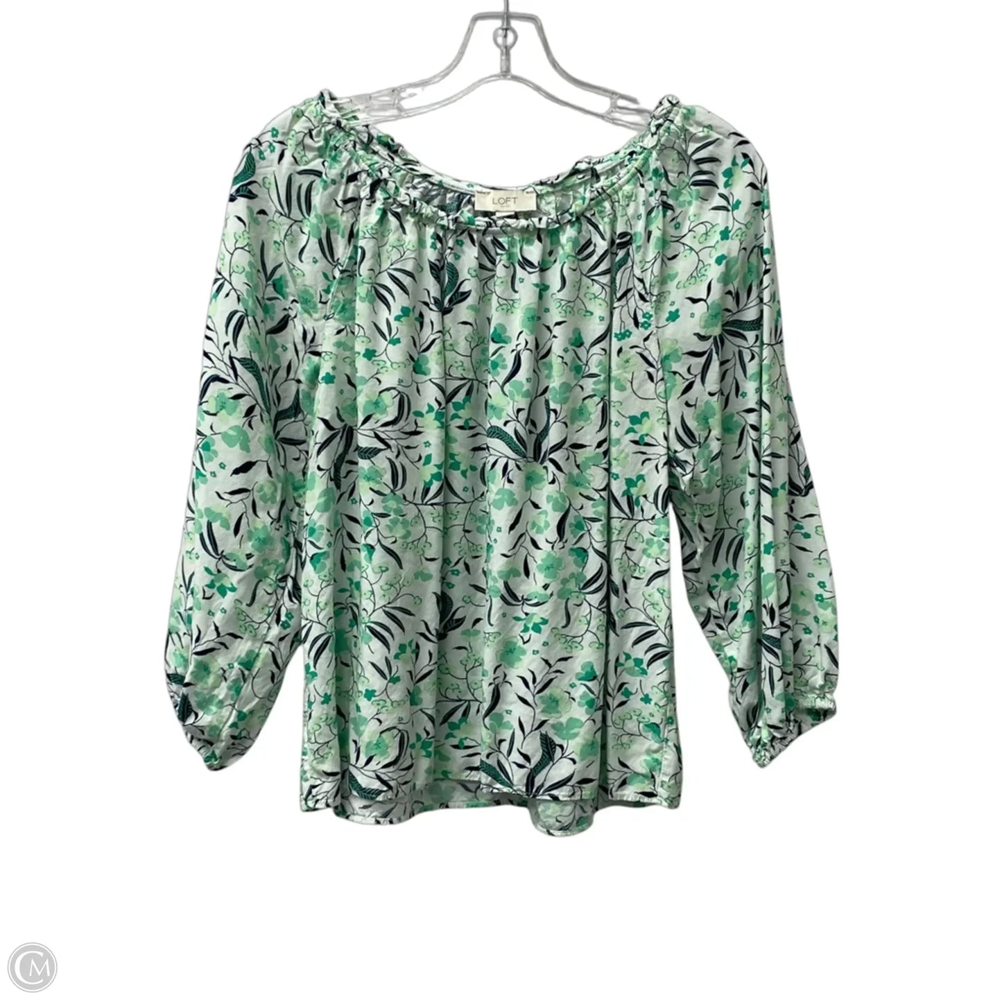 Top 3/4 Sleeve By Loft In Green, Size: M