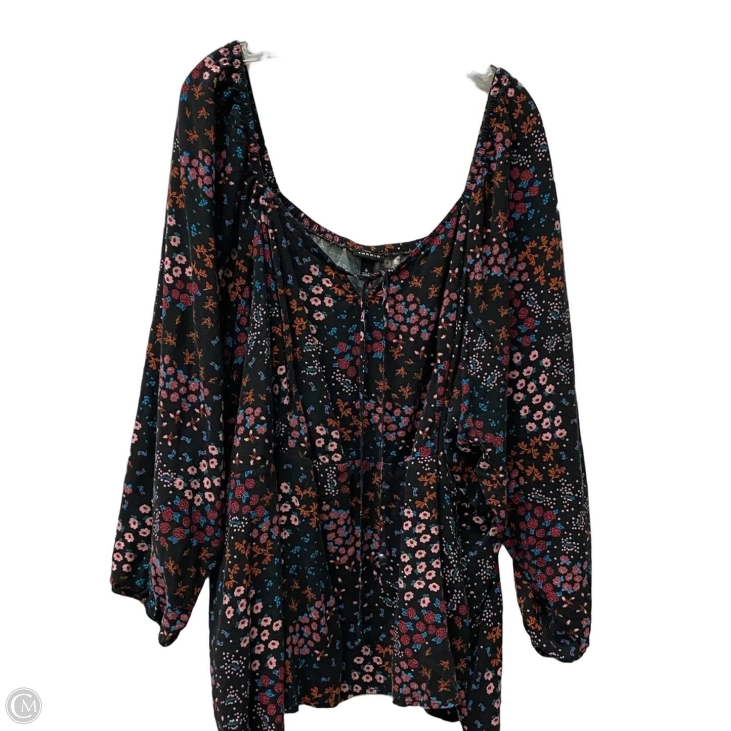 Top 3/4 Sleeve By Torrid In Black, Size: 6