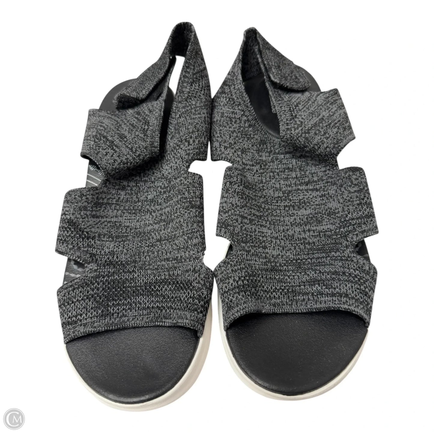 Sandals Heels Platform By Clarks In Black & Grey, Size: 9.5