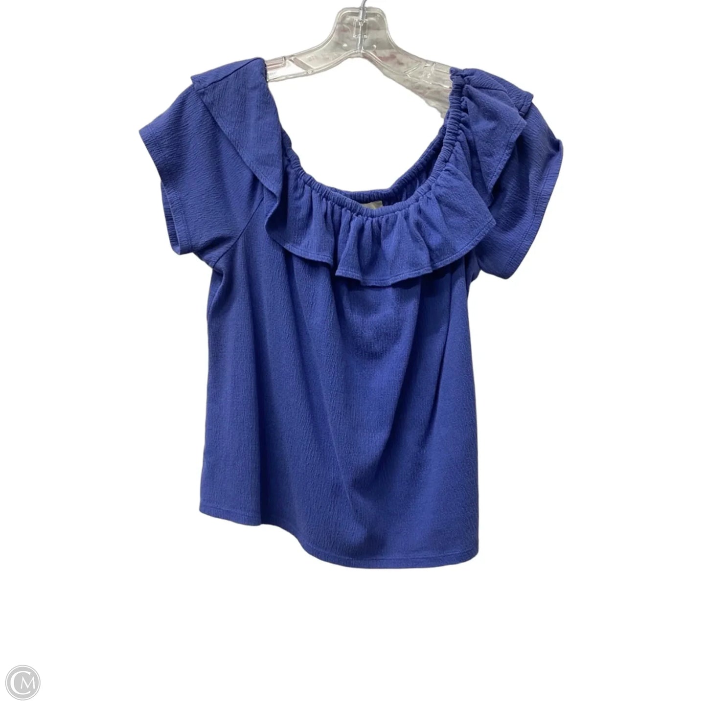 Top Short Sleeve By Ann Taylor In Blue, Size: L